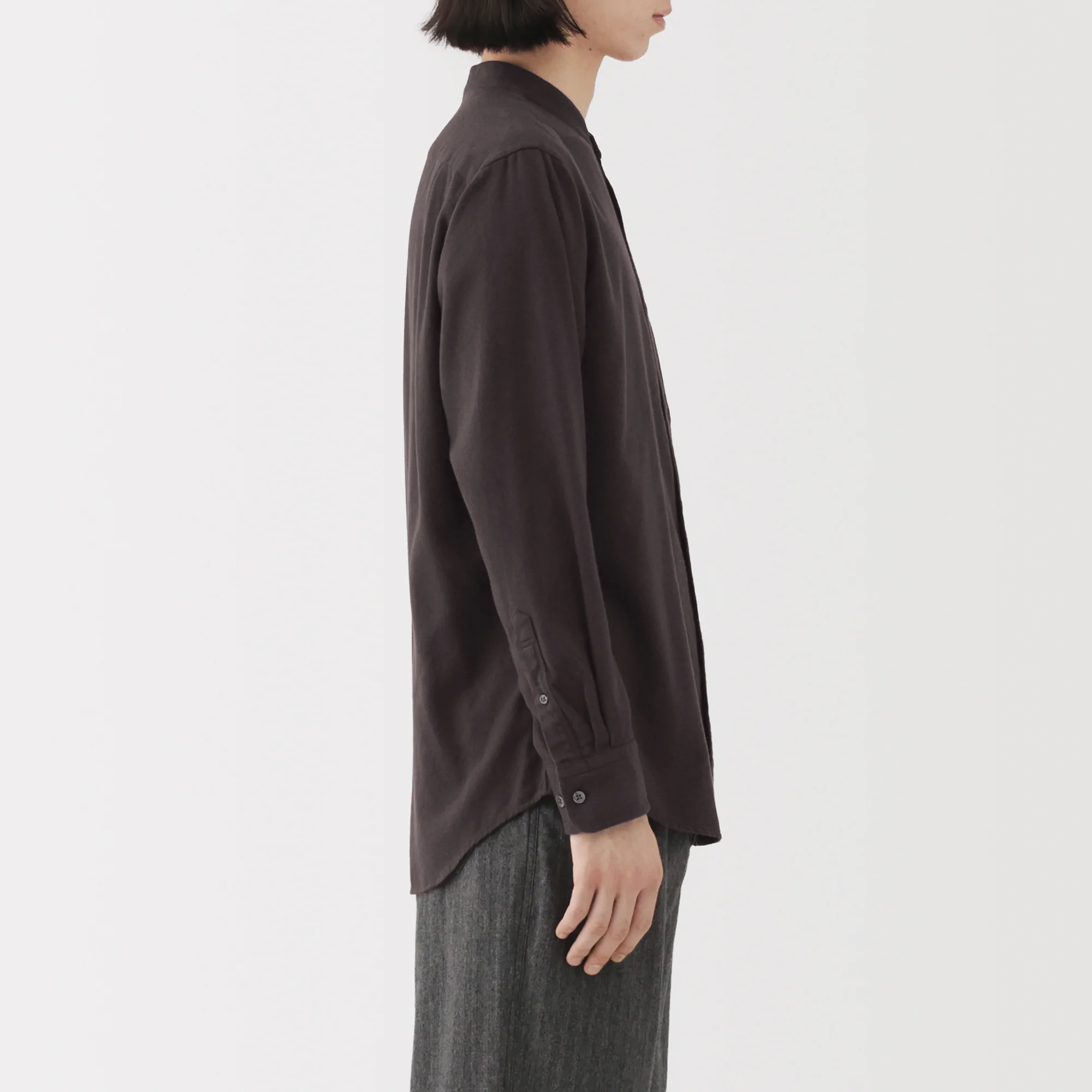 Flannel Stand Collar Shirt - Image 14