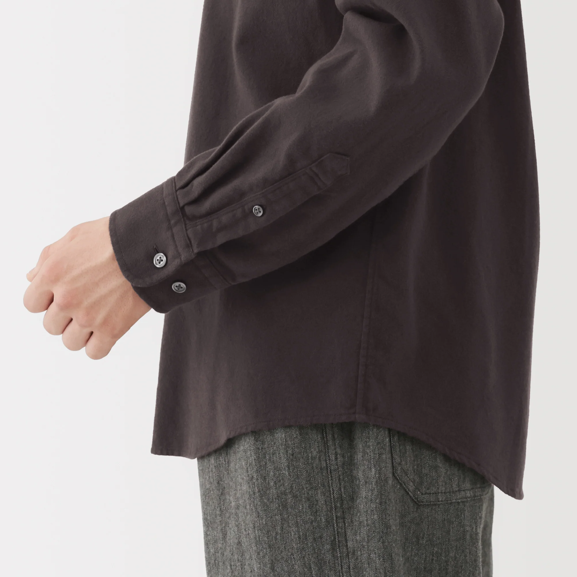 Flannel Stand Collar Shirt - Image 26
