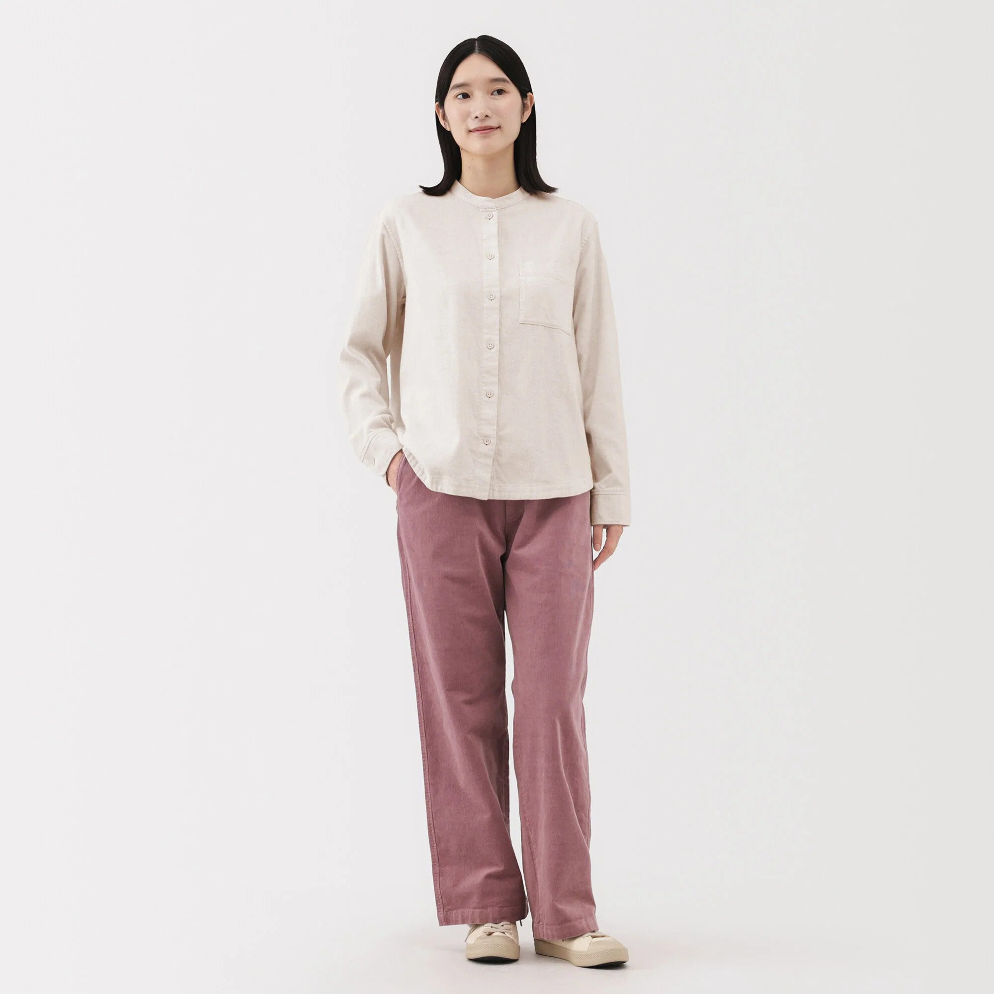 Flannel Stand Collar Shirt - Image 12
