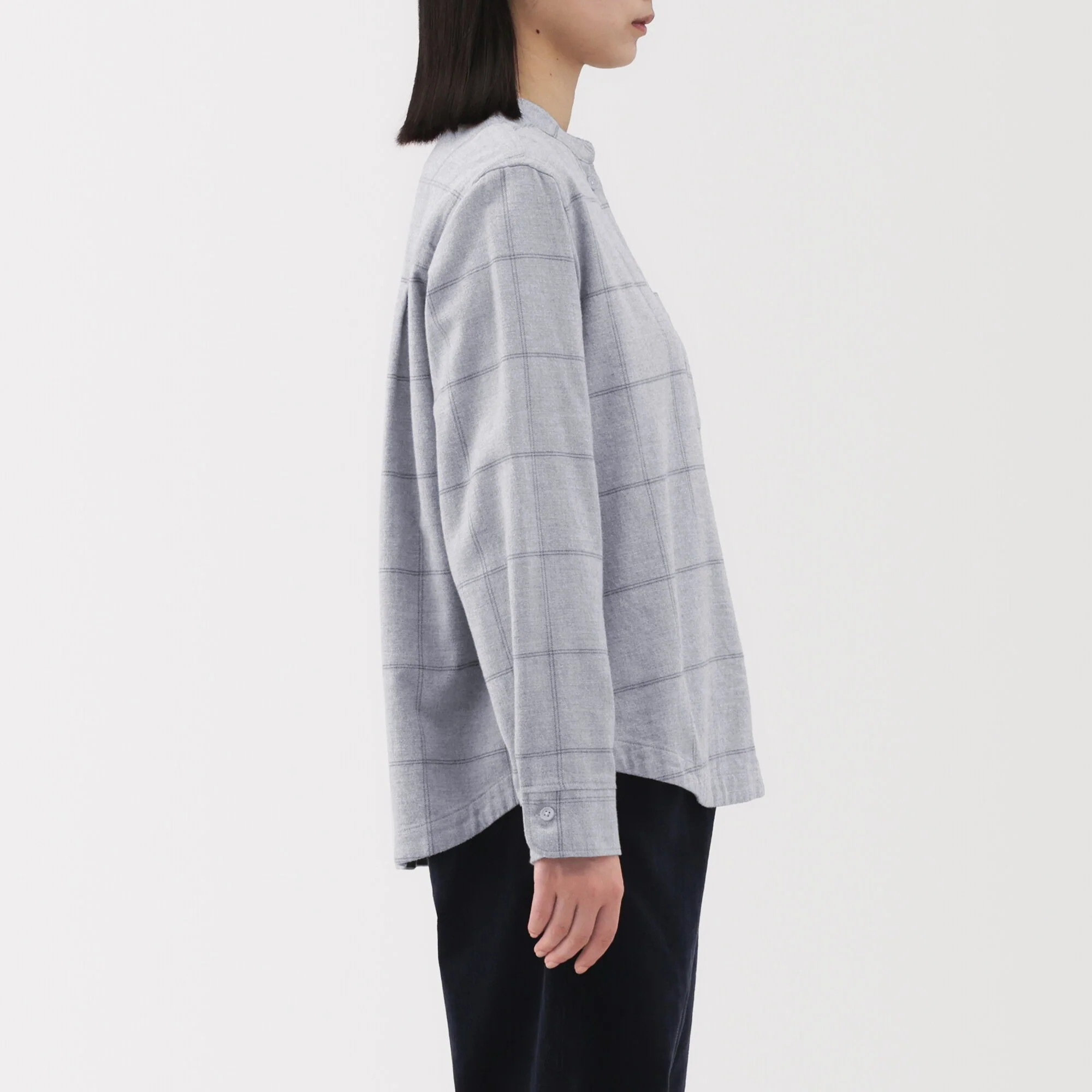 Flannel Stand Collar Shirt - Image 13