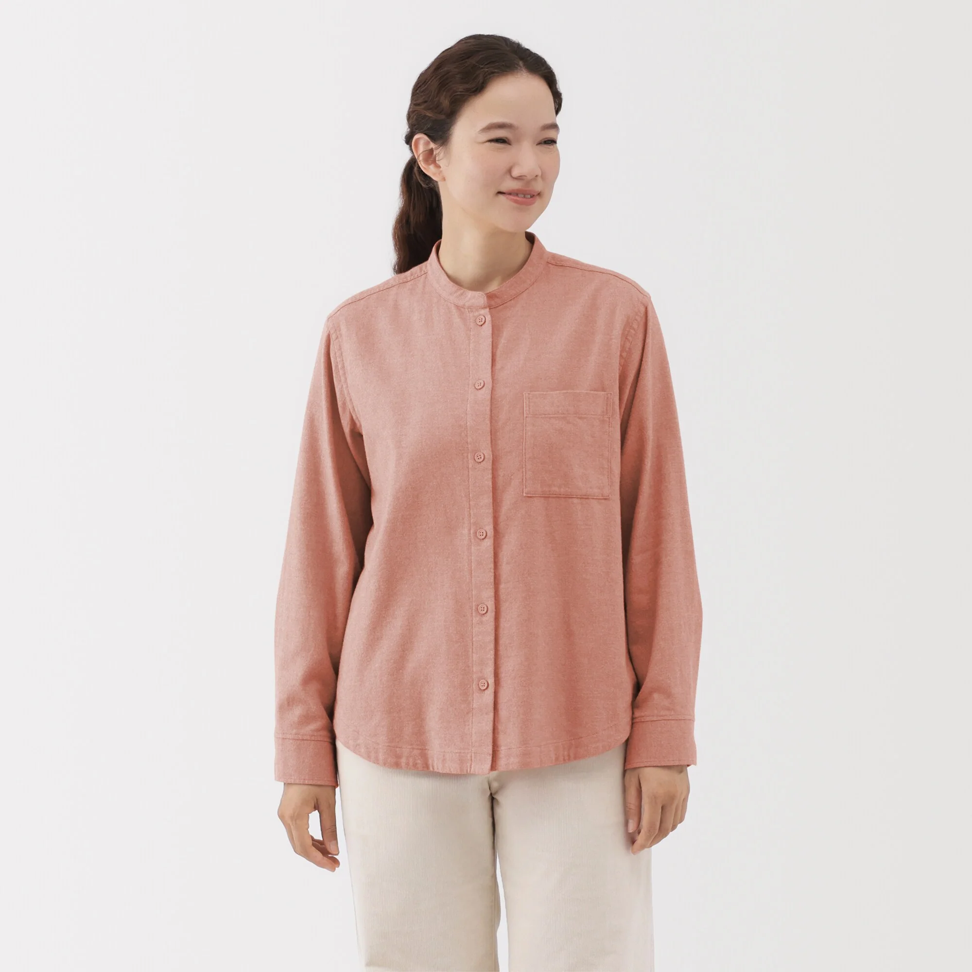 Flannel Stand Collar Shirt - Image 19