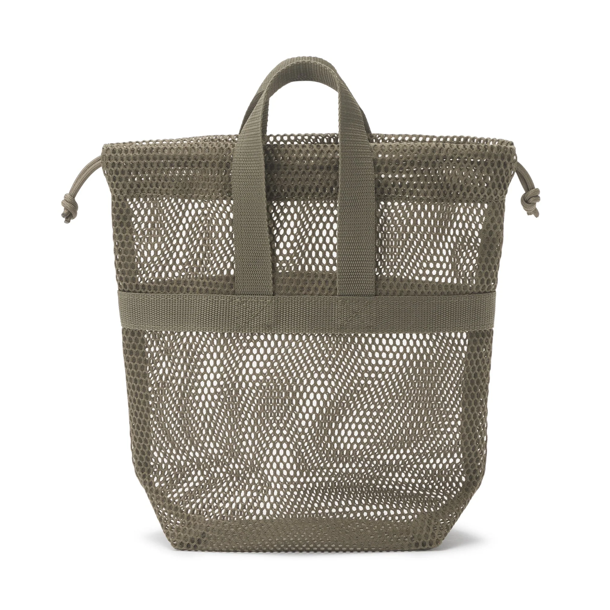 Gusset Mesh Drawstring Bag with Handle - Small