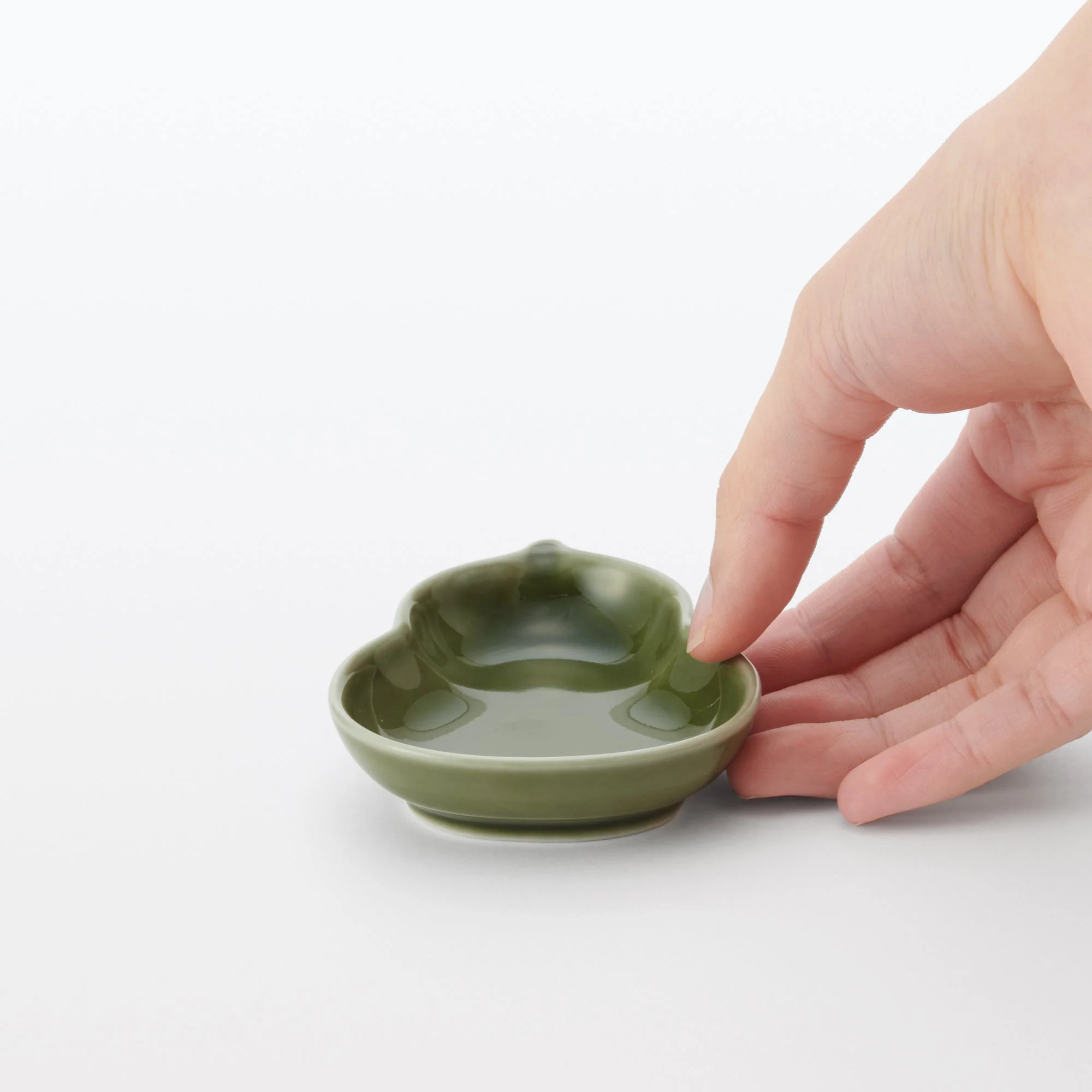 Hasami Ware Lucky Small Plate - Gourd - Pine Green - Image 6