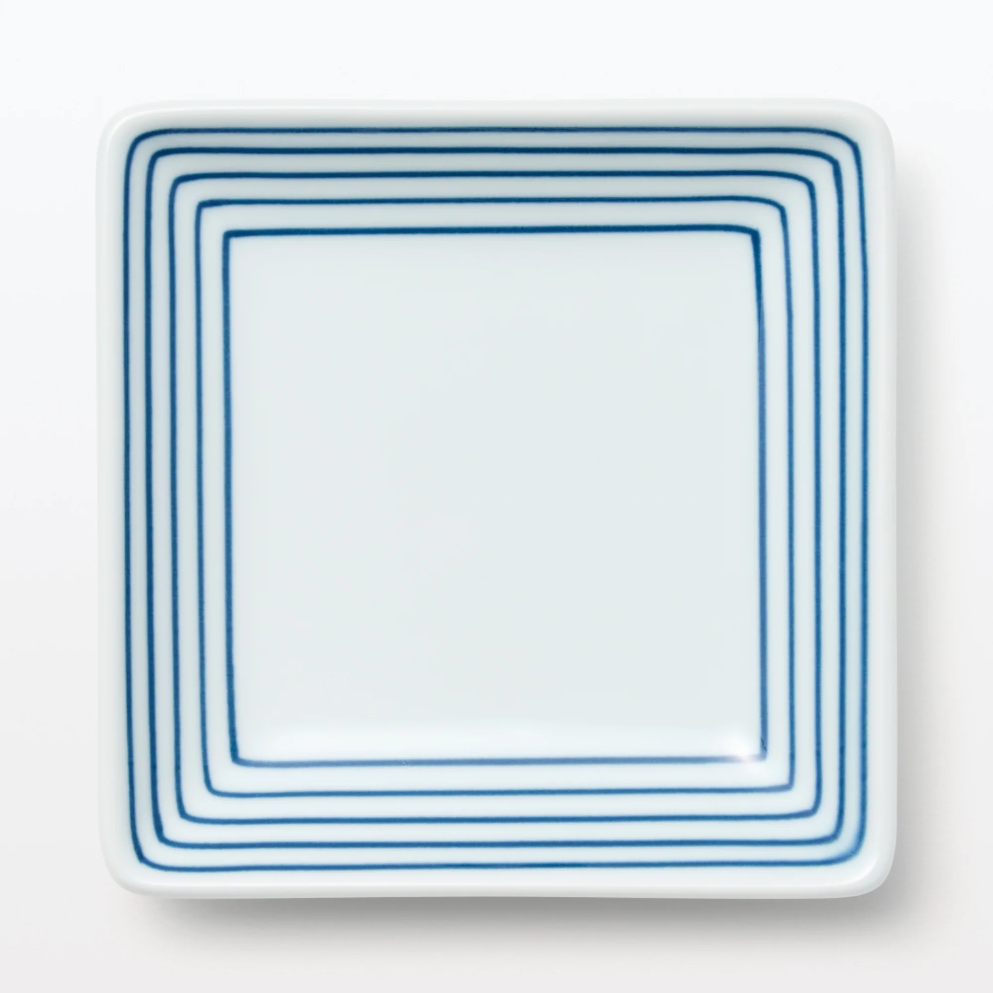 Hasami Ware Square Plate - Horizontal Stripes - Image 3