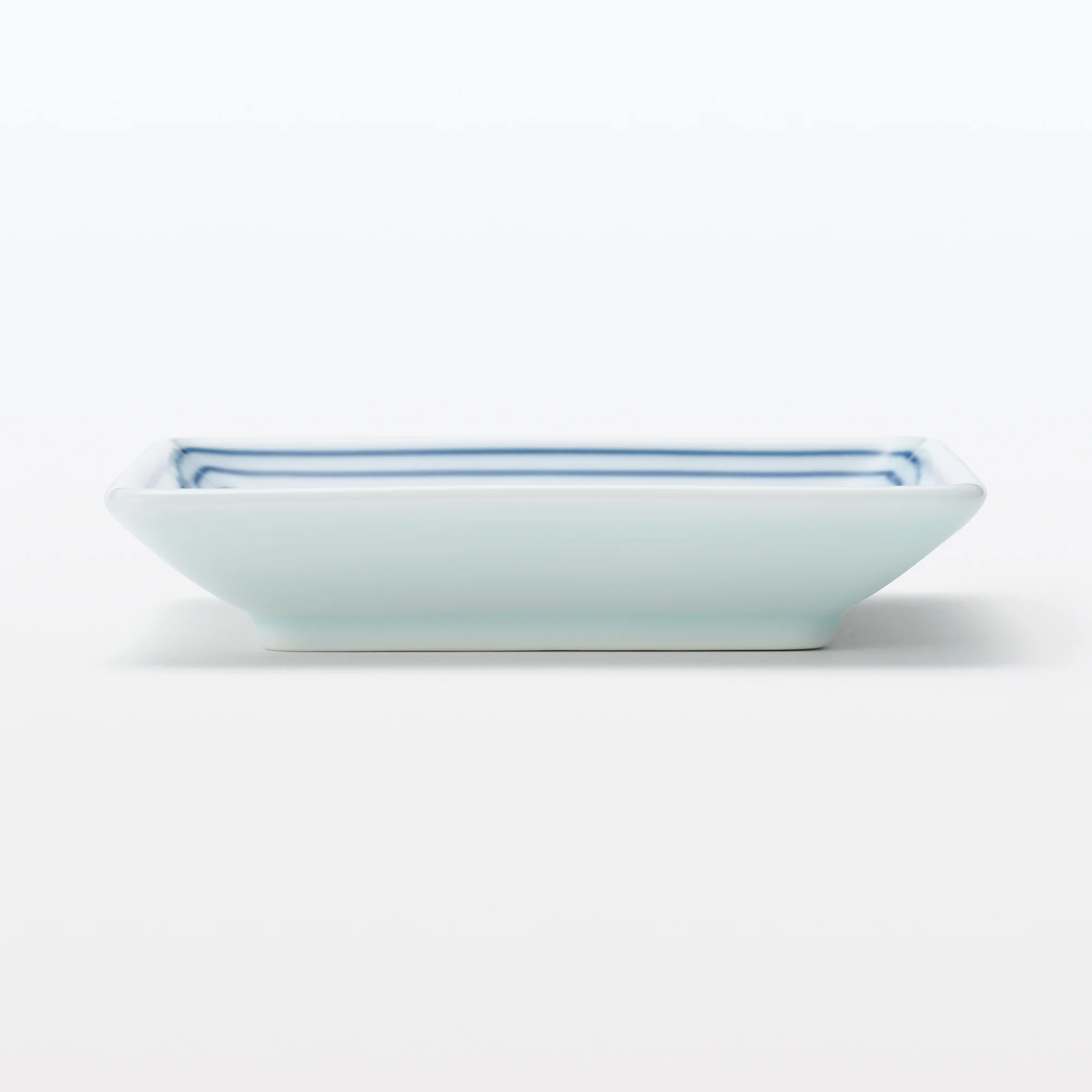 Hasami Ware Square Plate - Horizontal Stripes - Image 4