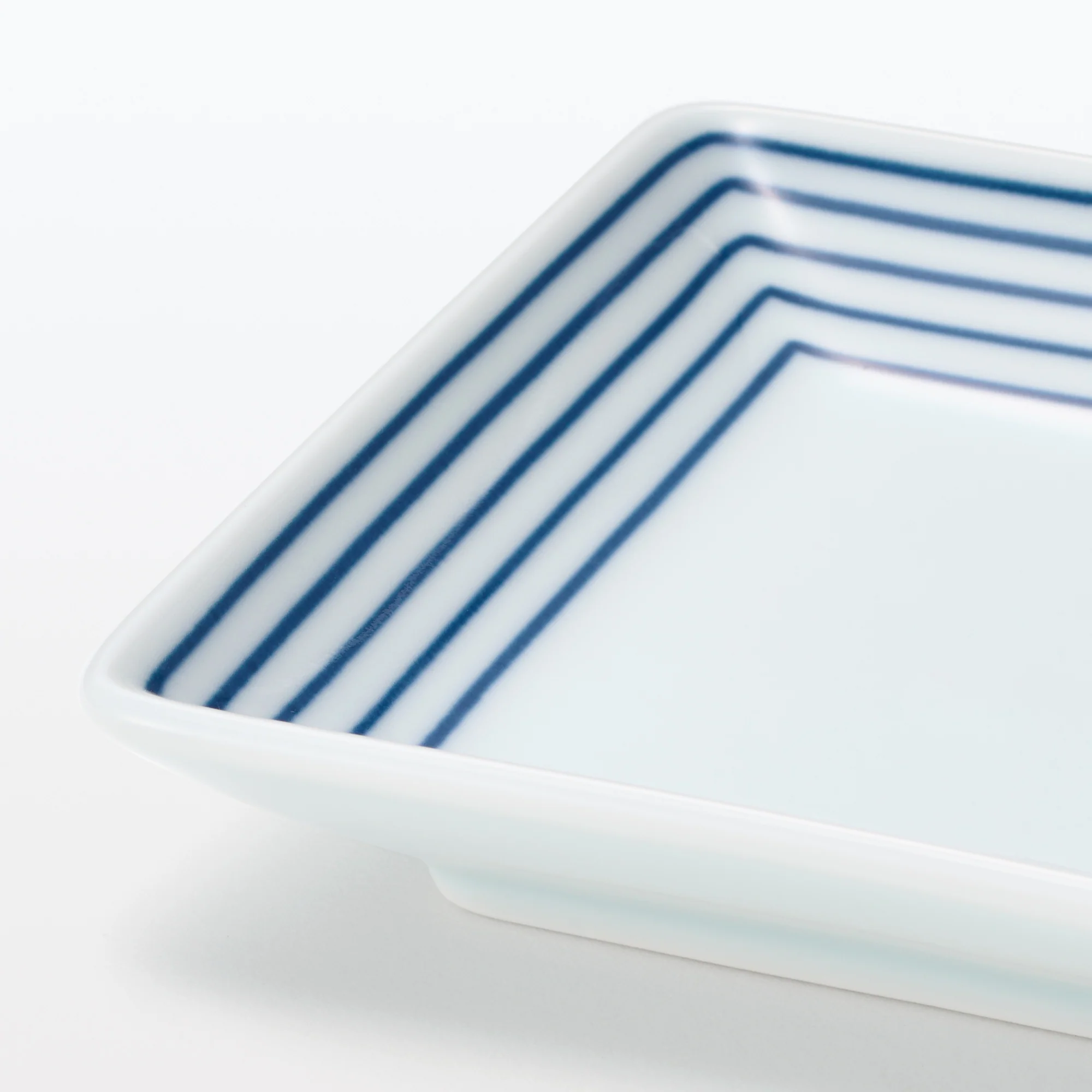 Hasami Ware Square Plate - Horizontal Stripes - Image 6