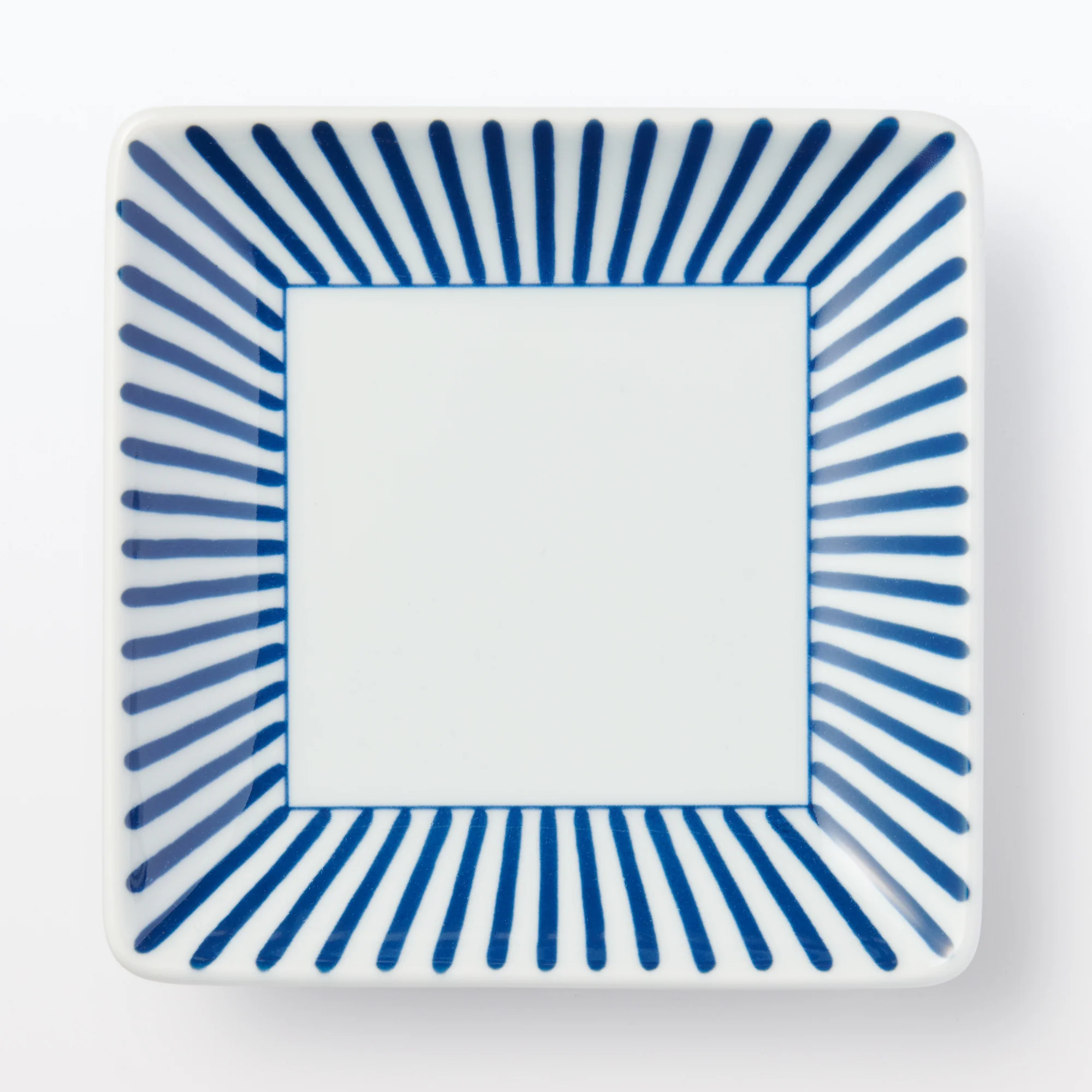 Hasami Ware Square Plate - Stripes Pattern - Image 3