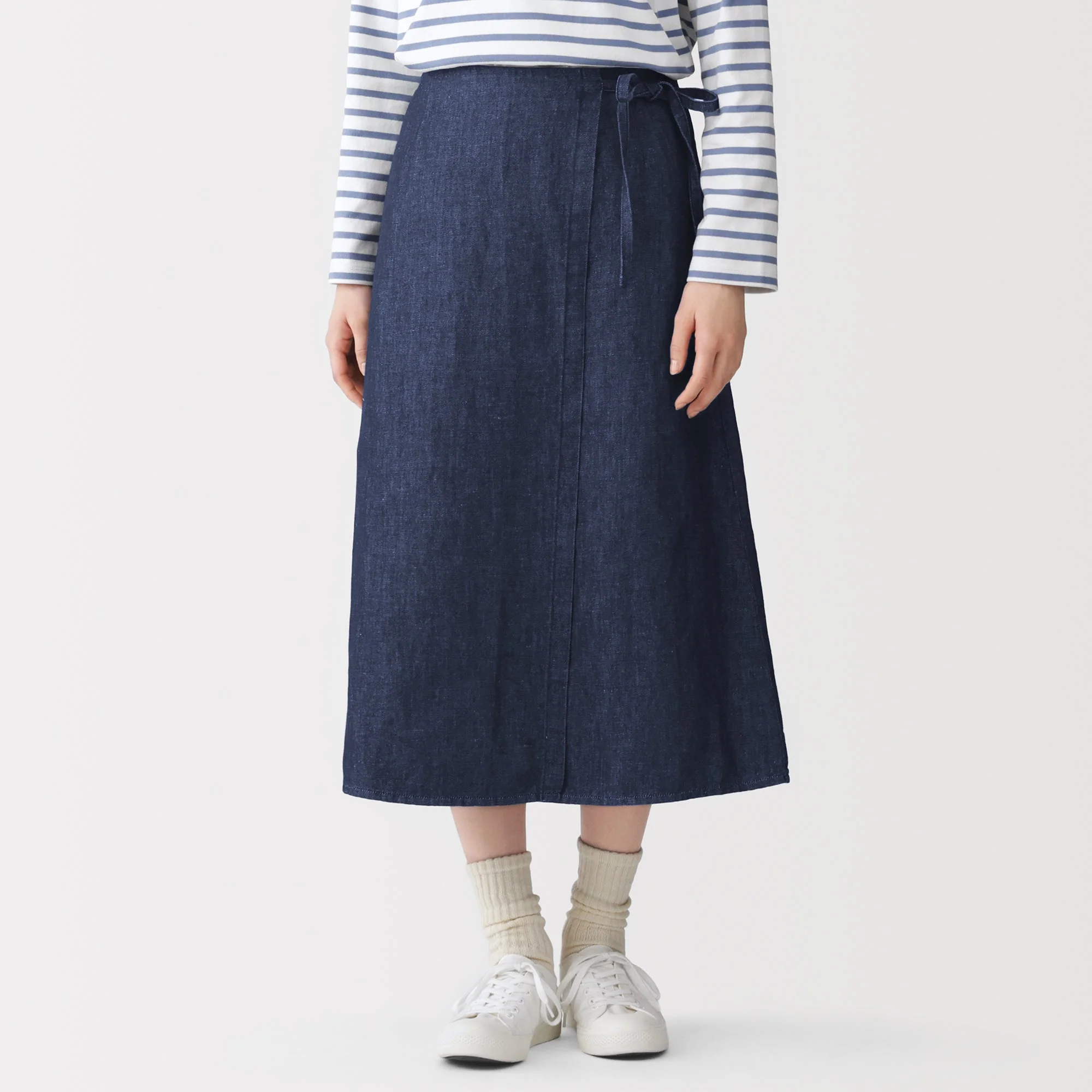 Hemp Blend Denim Wrap Skirt - Image 3