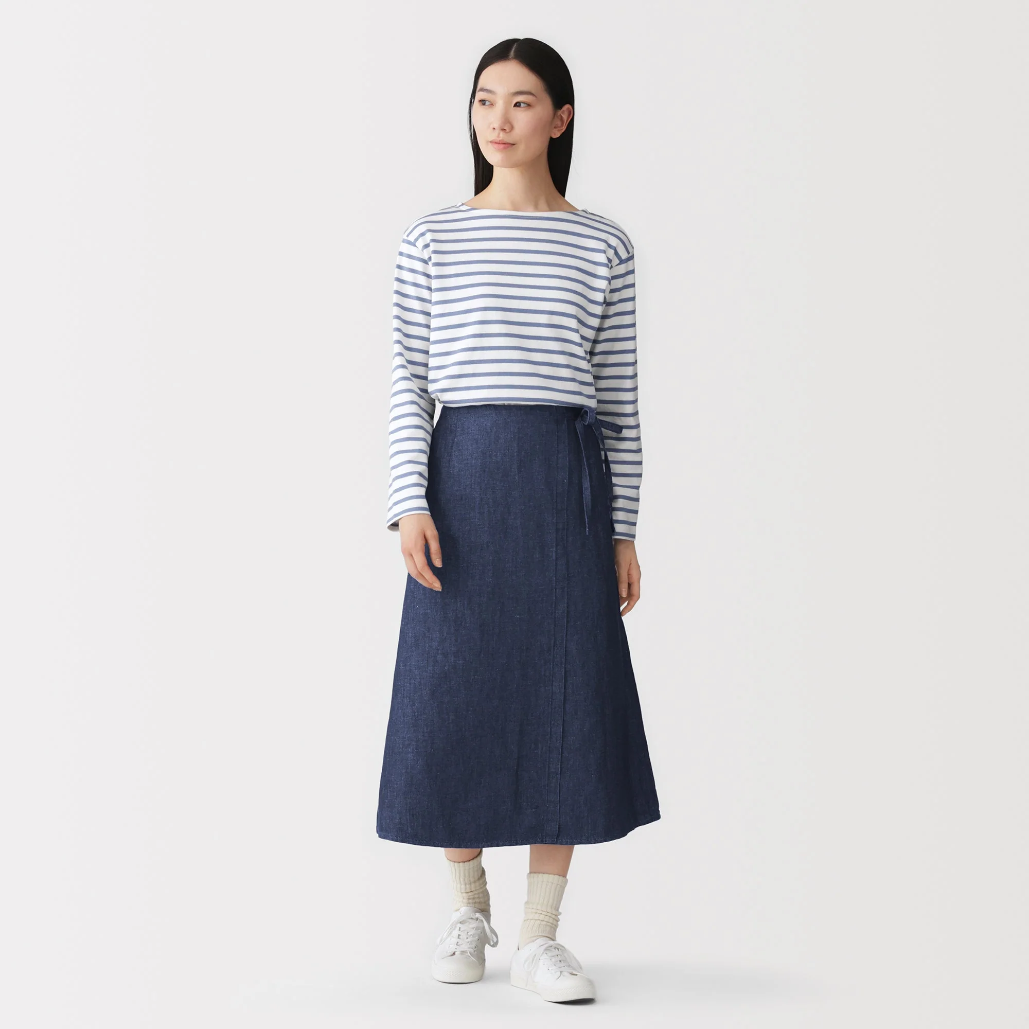 Hemp Blend Denim Wrap Skirt - Image 4