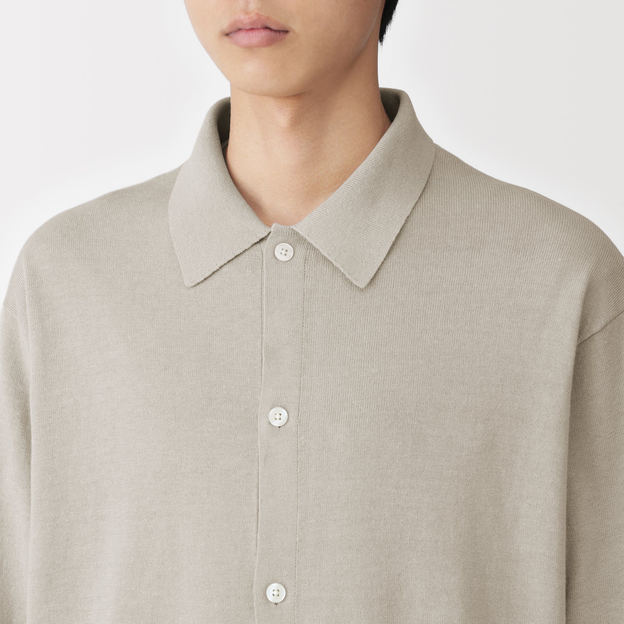 Hemp Blend Knit Shirt Cardigan - Image 14