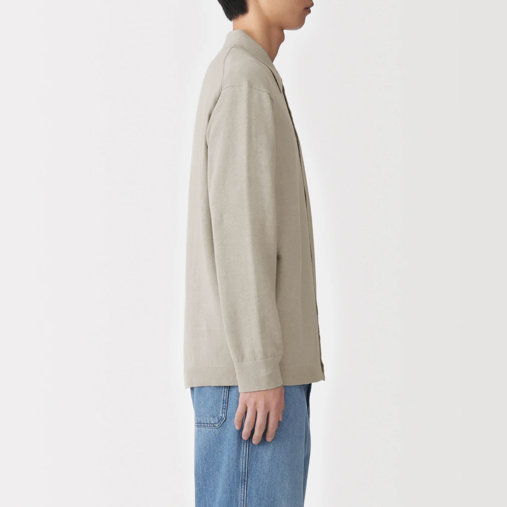 Hemp Blend Knit Shirt Cardigan - Image 5