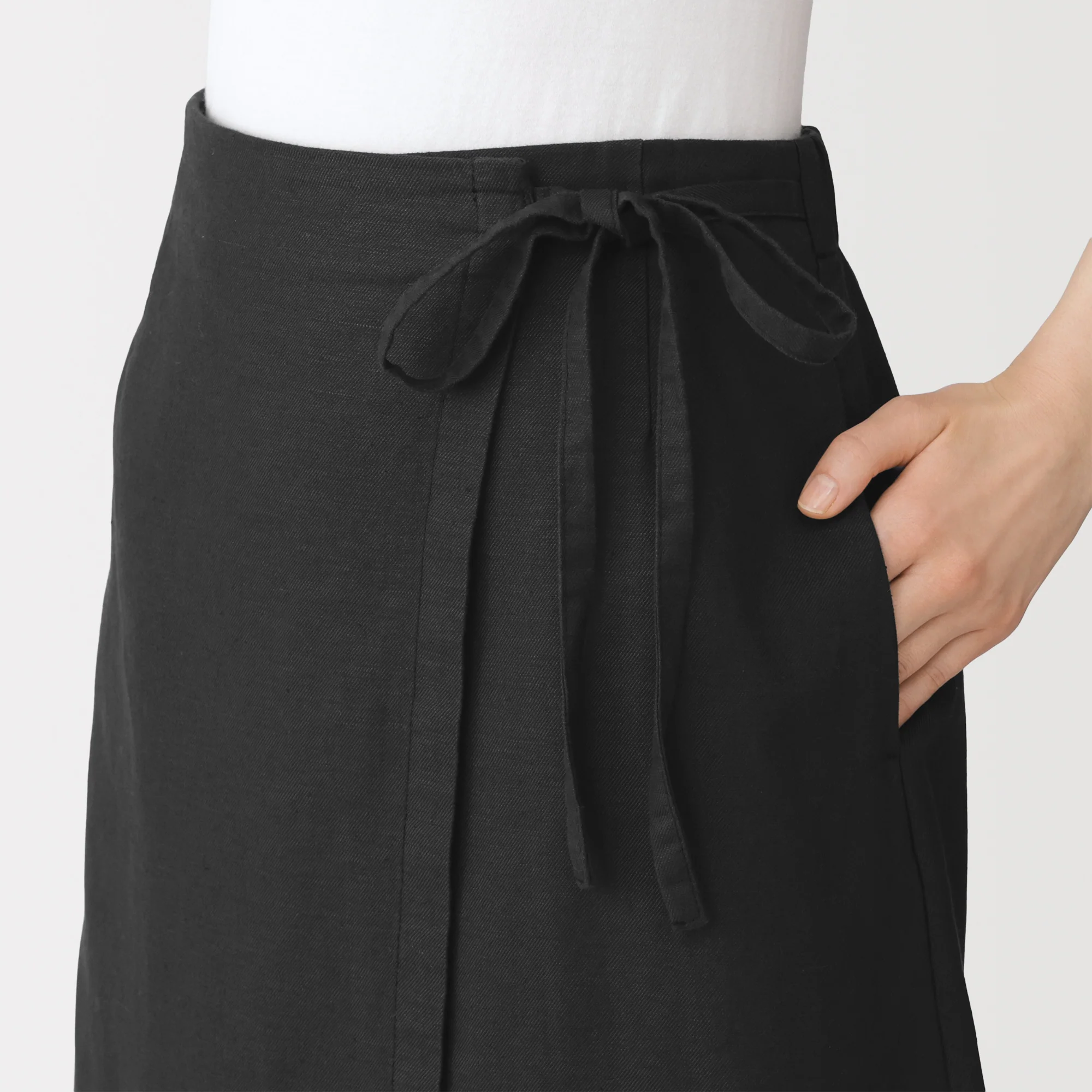 Hemp Blend Twill Wrap Skirt - Image 8