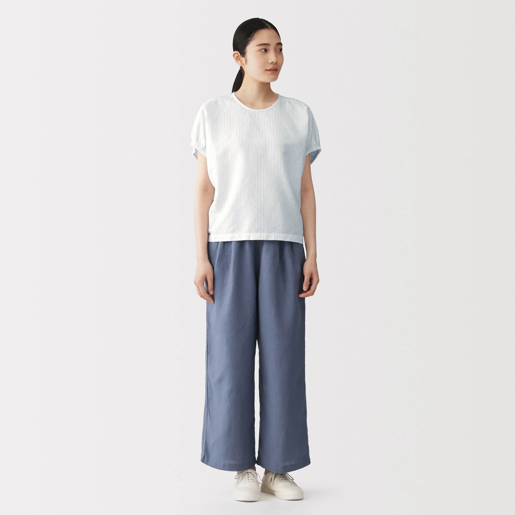 Hemp Cotton Gather Sleeve Blouse - Image 32