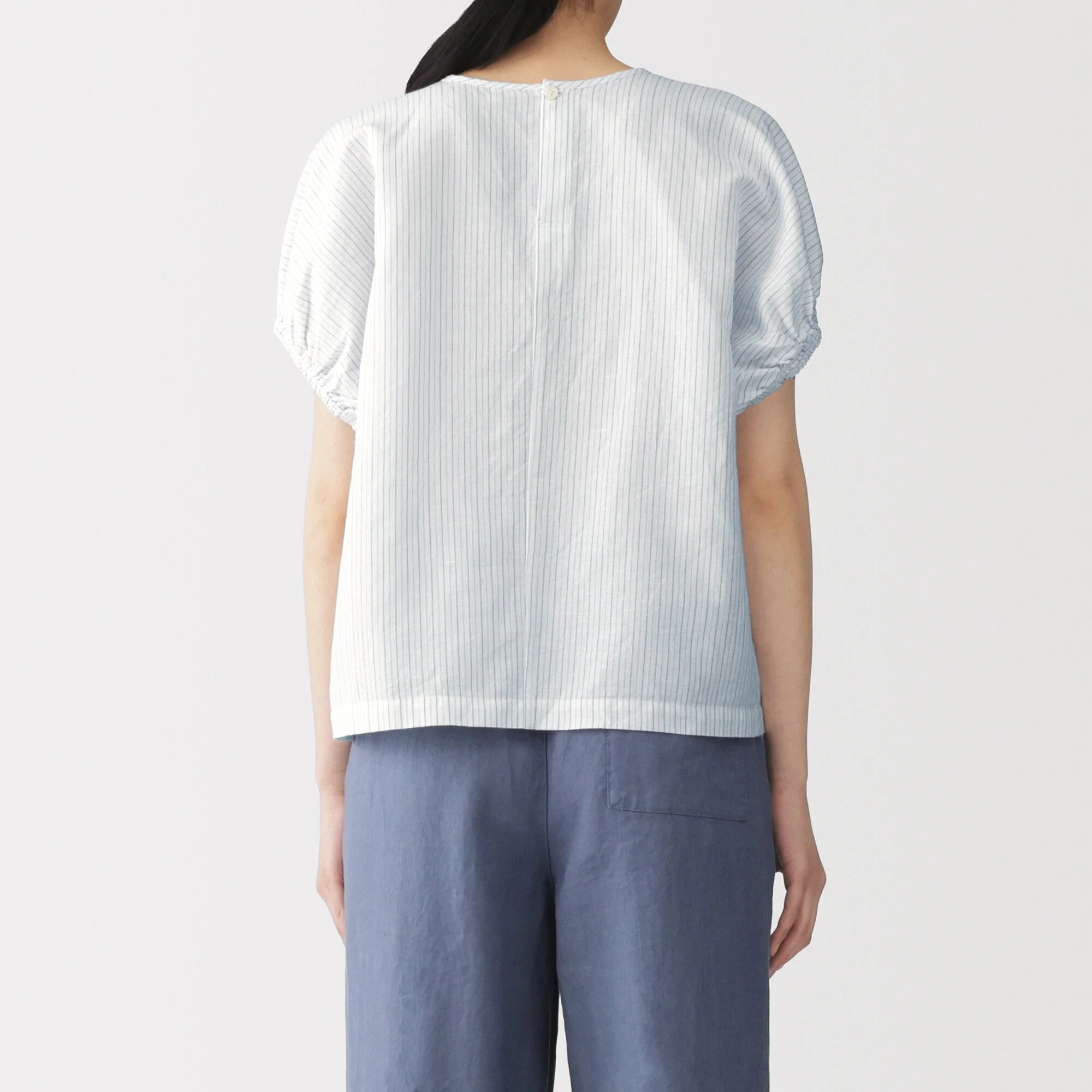 Hemp Cotton Gather Sleeve Blouse - Image 34