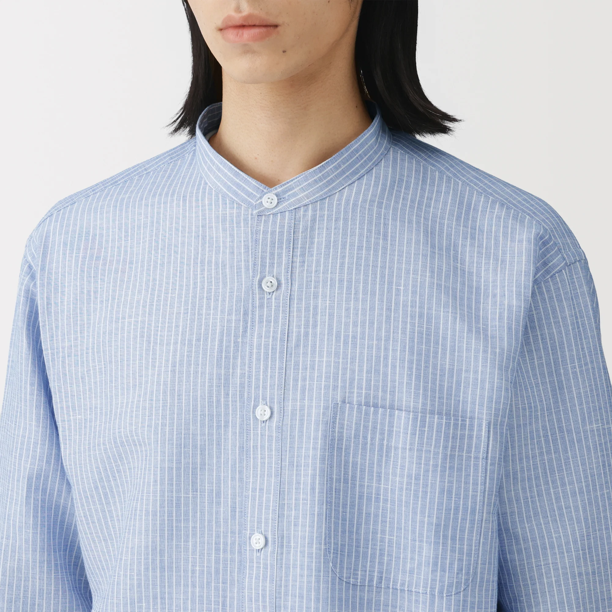 Hemp Cotton Stand Collar Shirt - Image 16