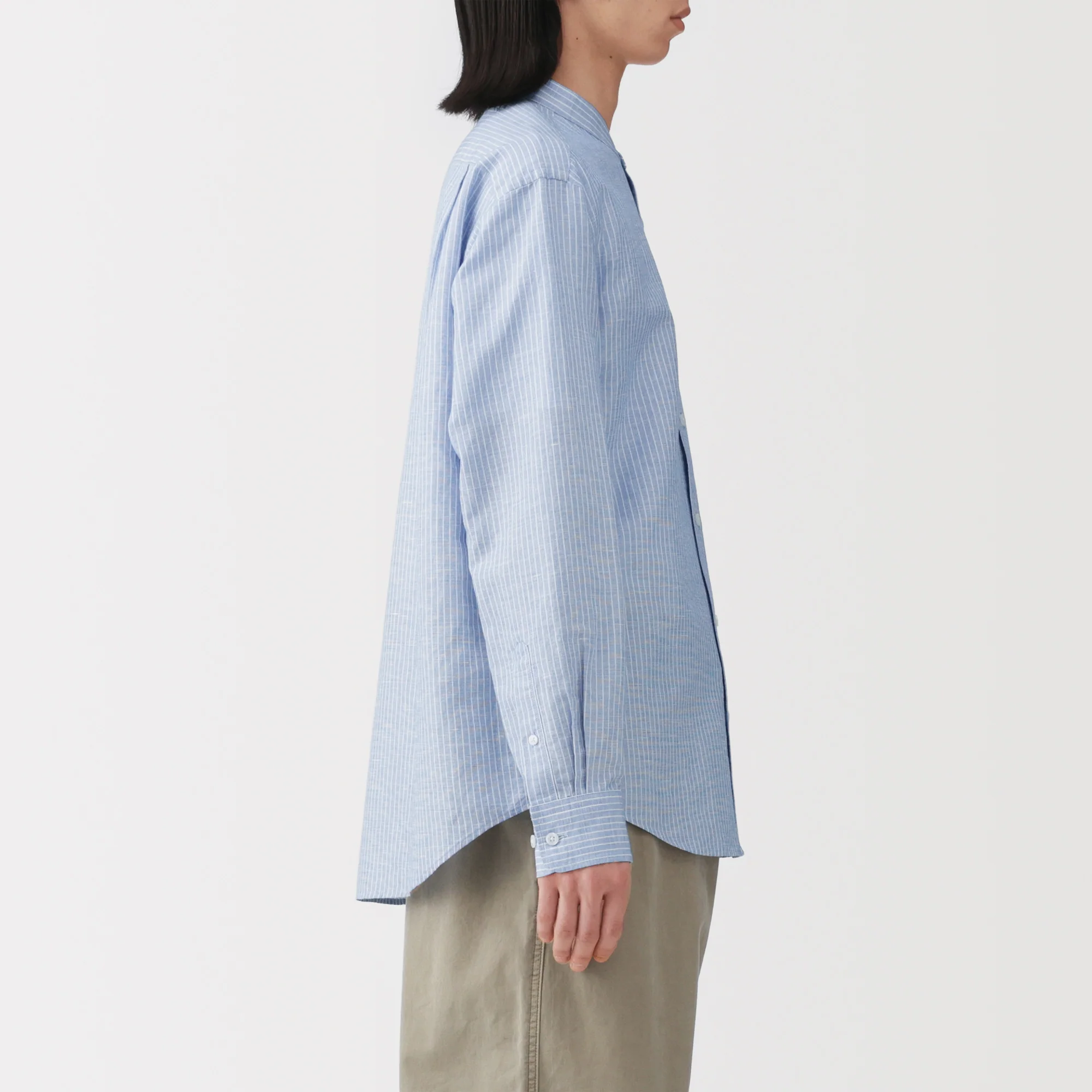 Hemp Cotton Stand Collar Shirt - Image 5