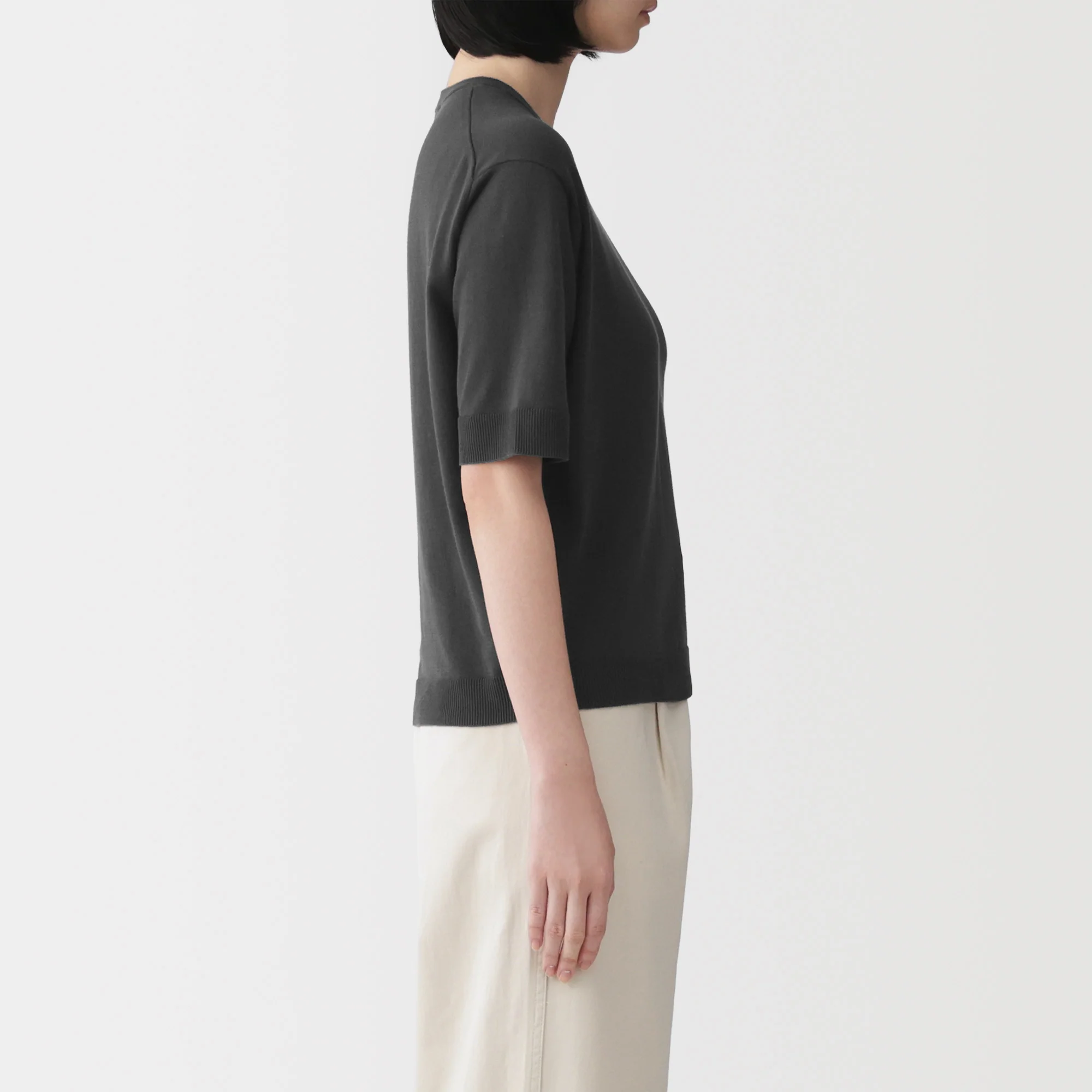 High-Twist Cotton Half Sleeve Sweater - Image 5
