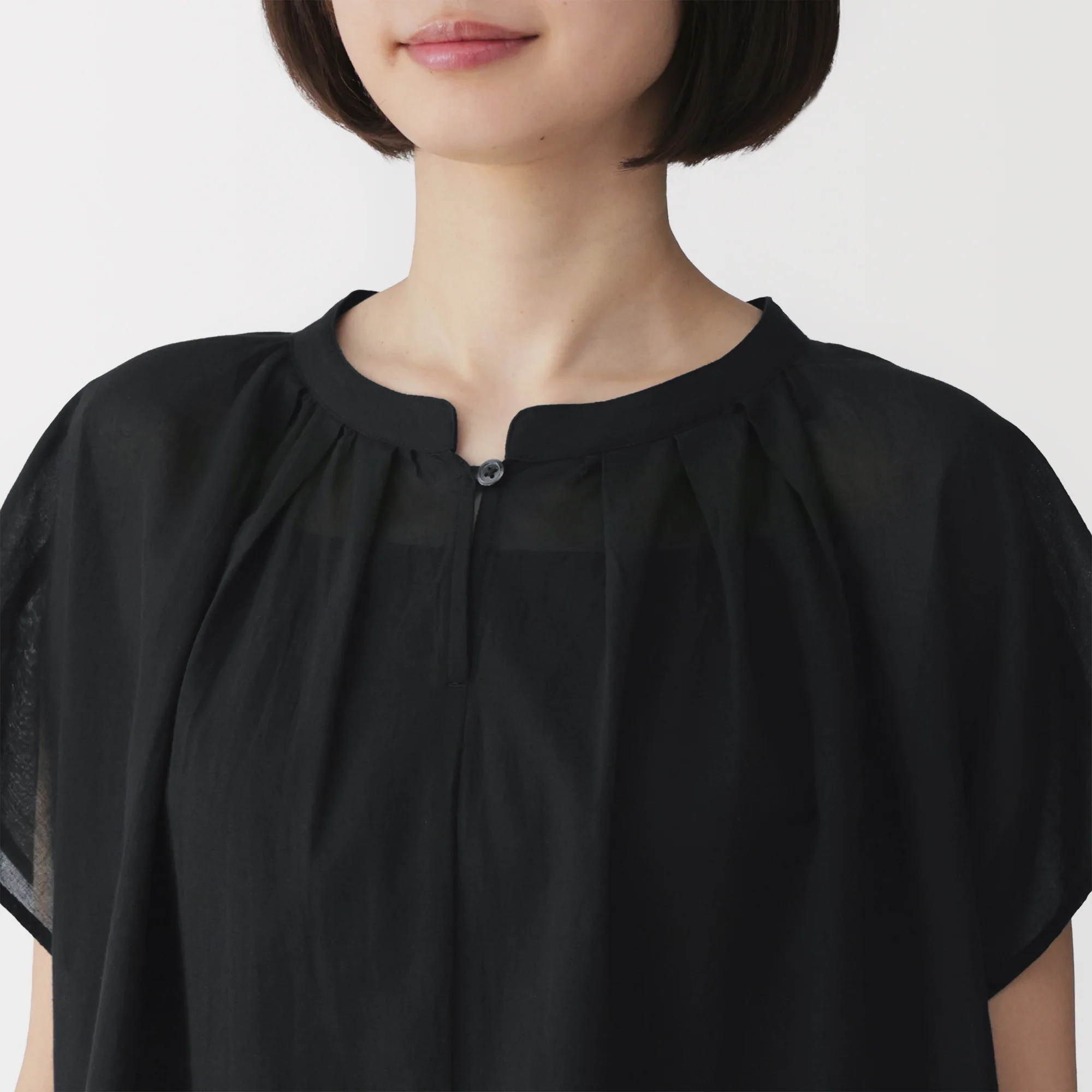 High-Twist Cotton Sheer Blouse - Image 31
