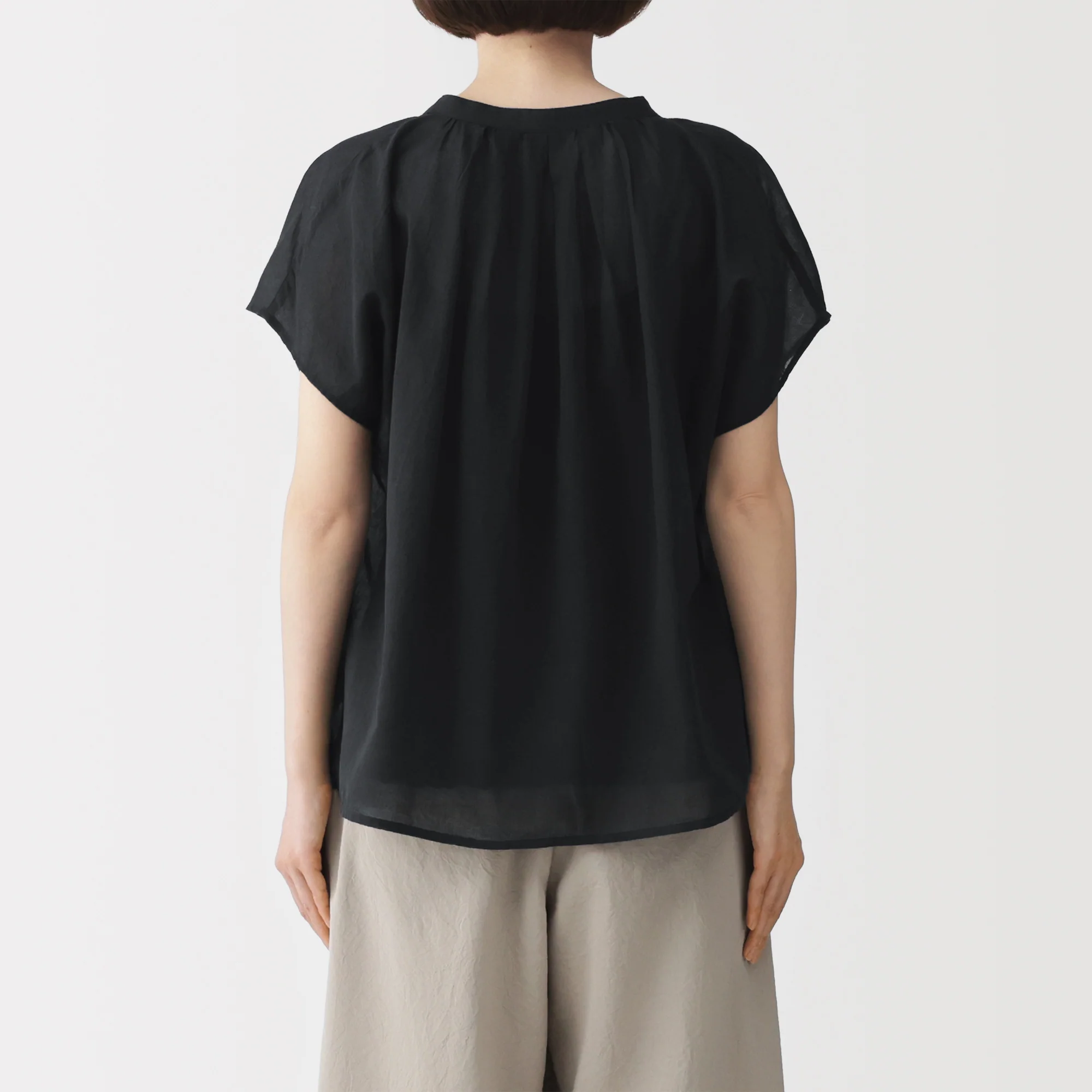 High-Twist Cotton Sheer Blouse - Image 6