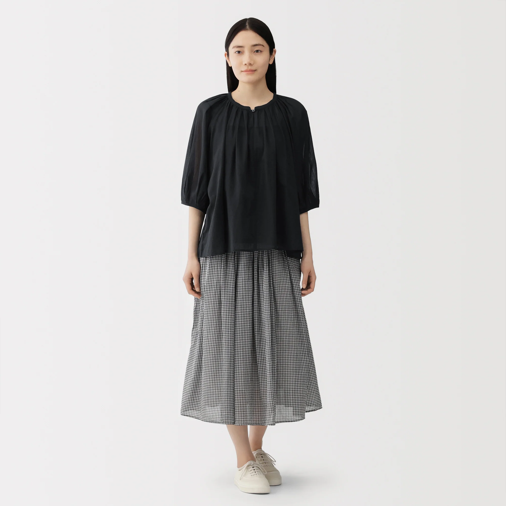 High-Twist Cotton Sheer Blouse - Image 20