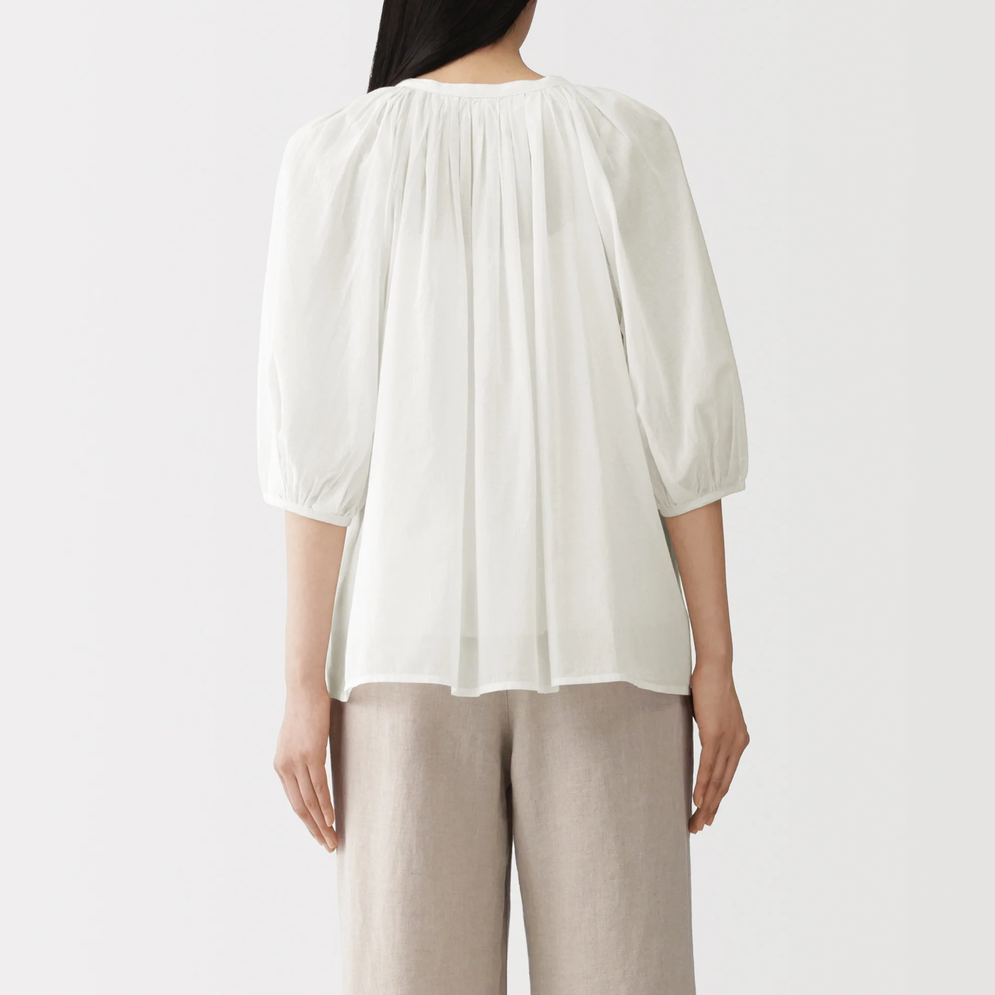 High-Twist Cotton Sheer Blouse - Image 22