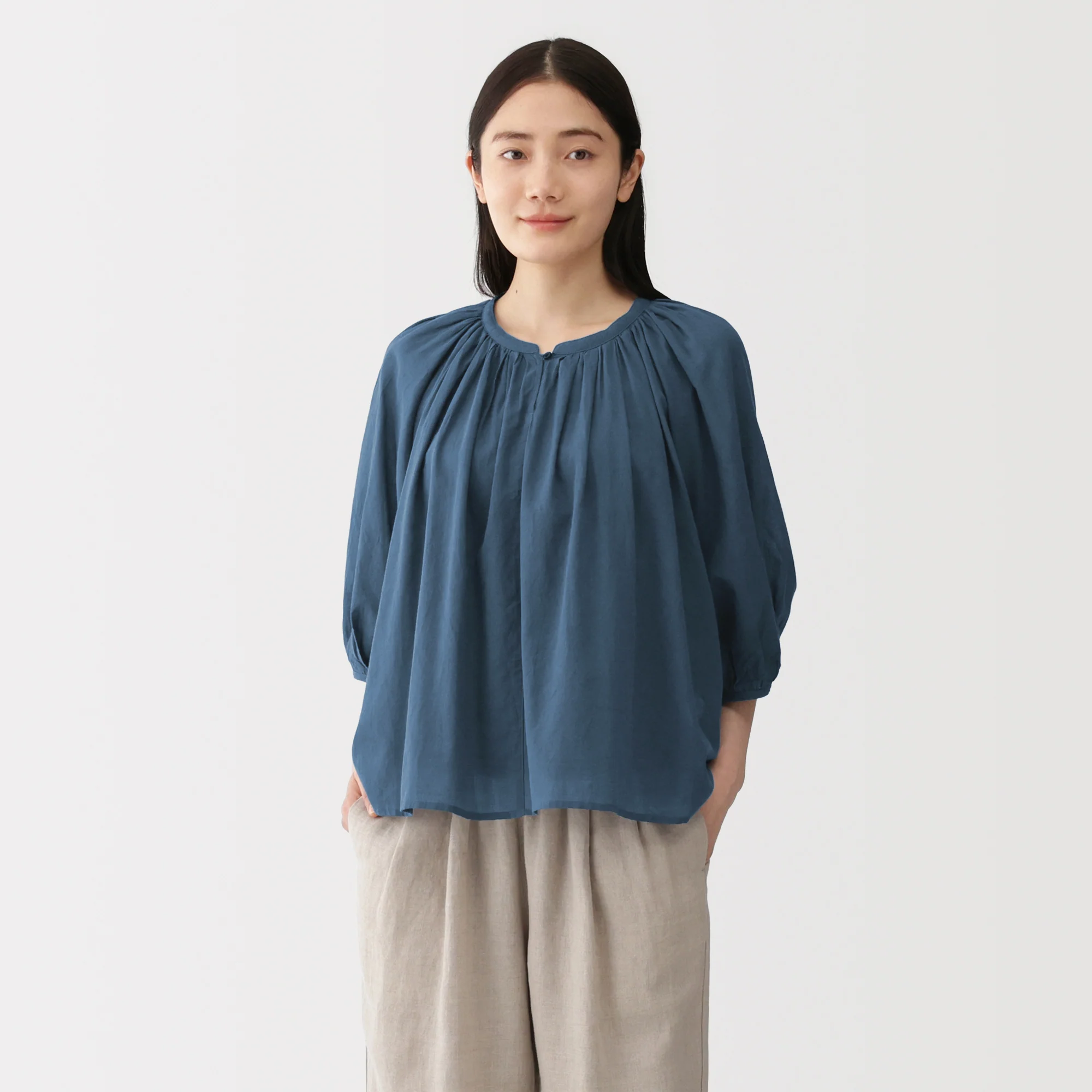 High-Twist Cotton Sheer Blouse - Image 3