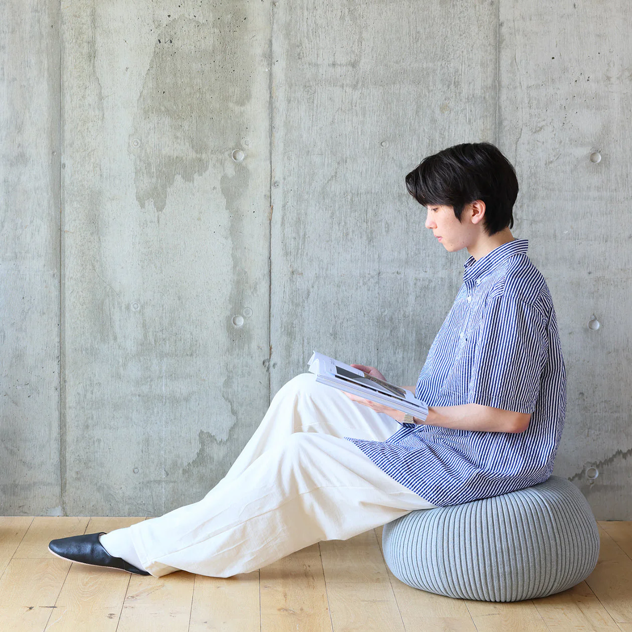 MUJI IDÉE Mini PUUF Cover - Gray (Cushion Sold Separately) - Image 3