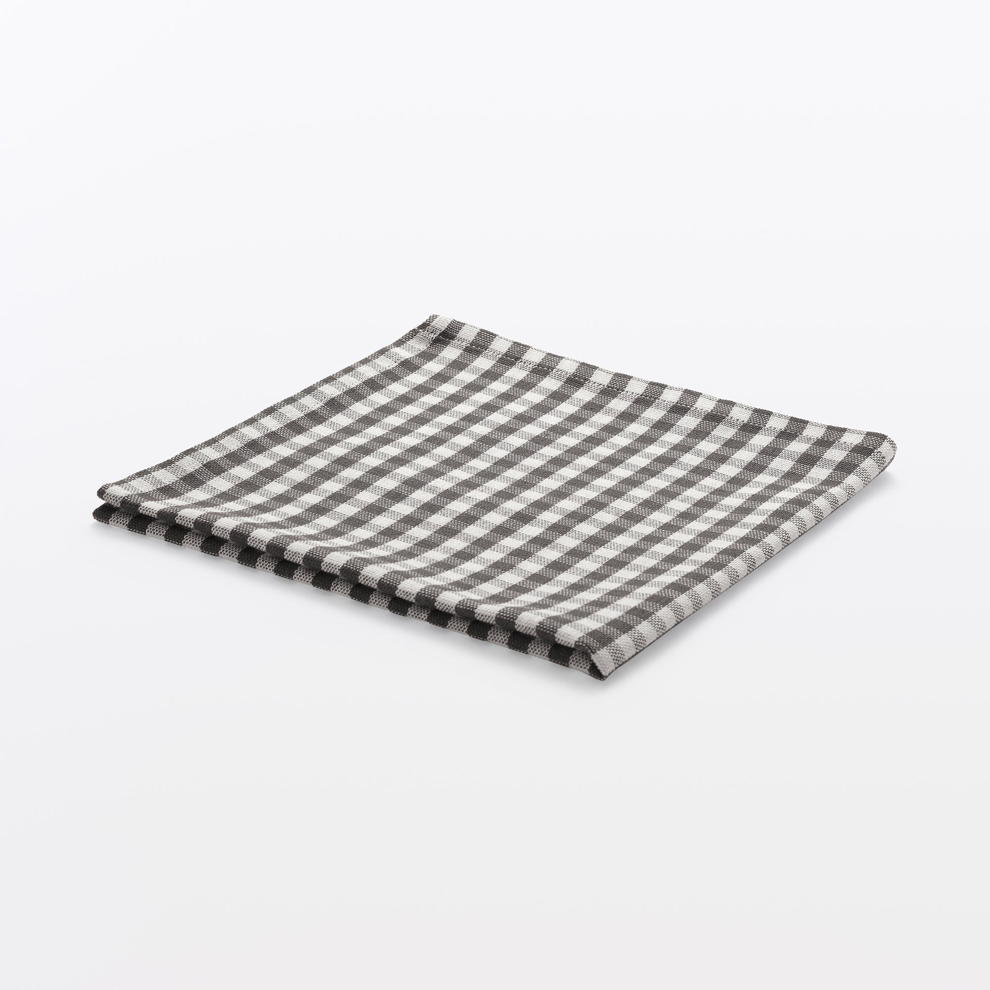 Indian Cotton Napkin - Off-white x Charcoal Gray