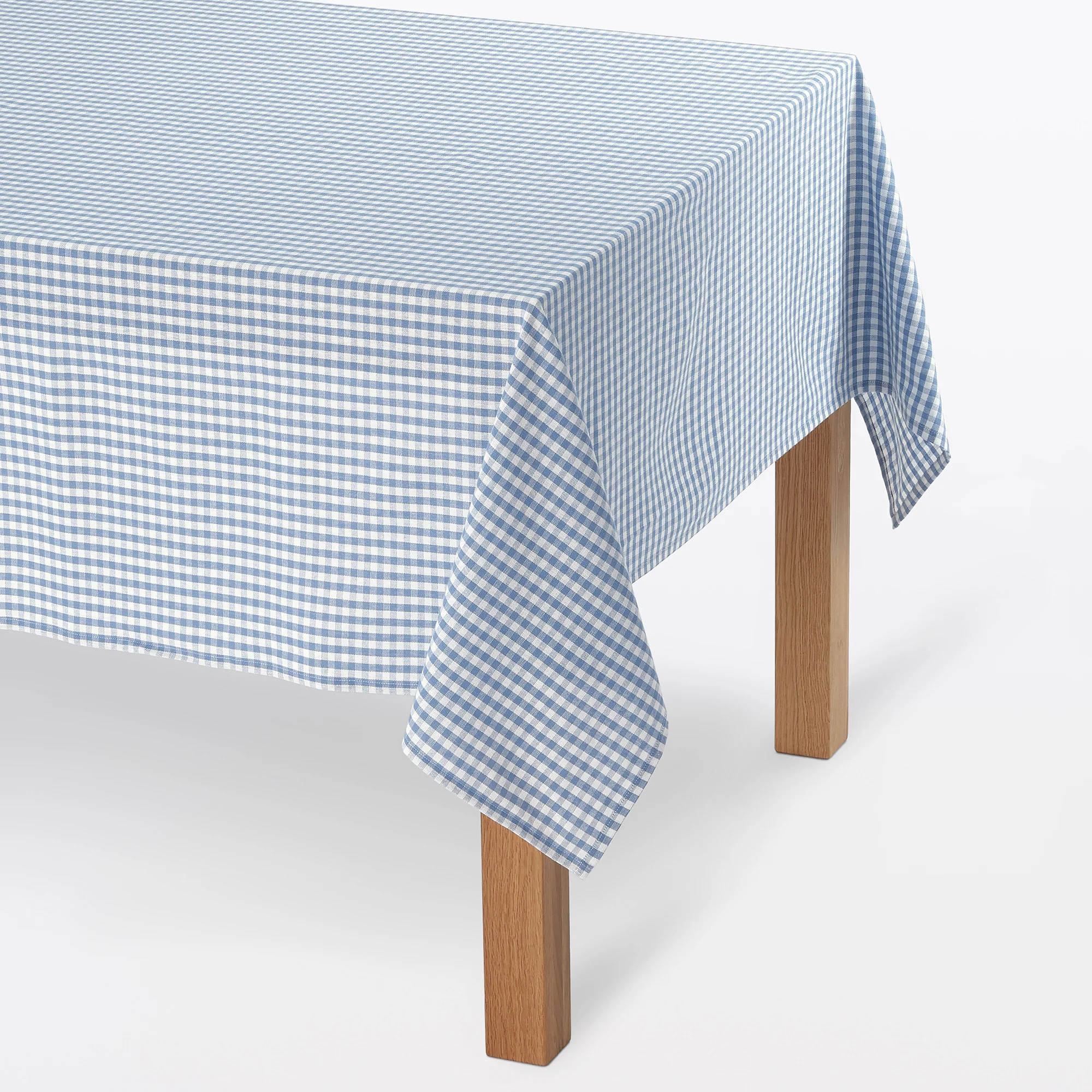 Indian Cotton Tablecloth - Off-white x Blue