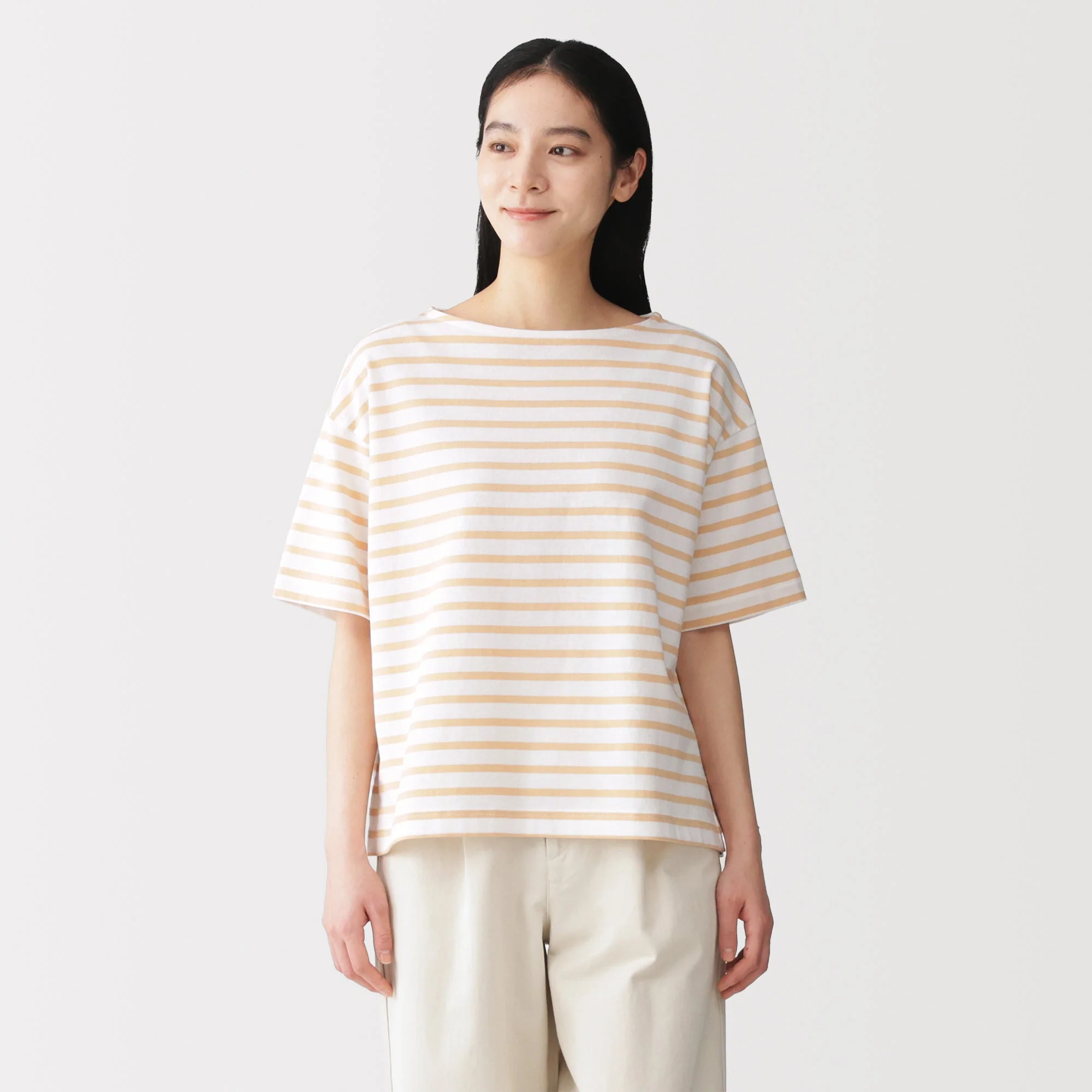 Cotton Jersey Boatneck T-Shirt - Image 19