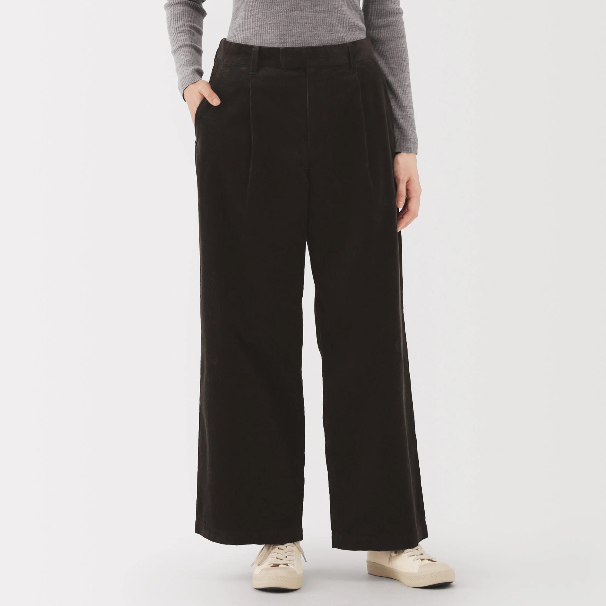 Kapok Blend Corduroy Wide Pants - Image 3