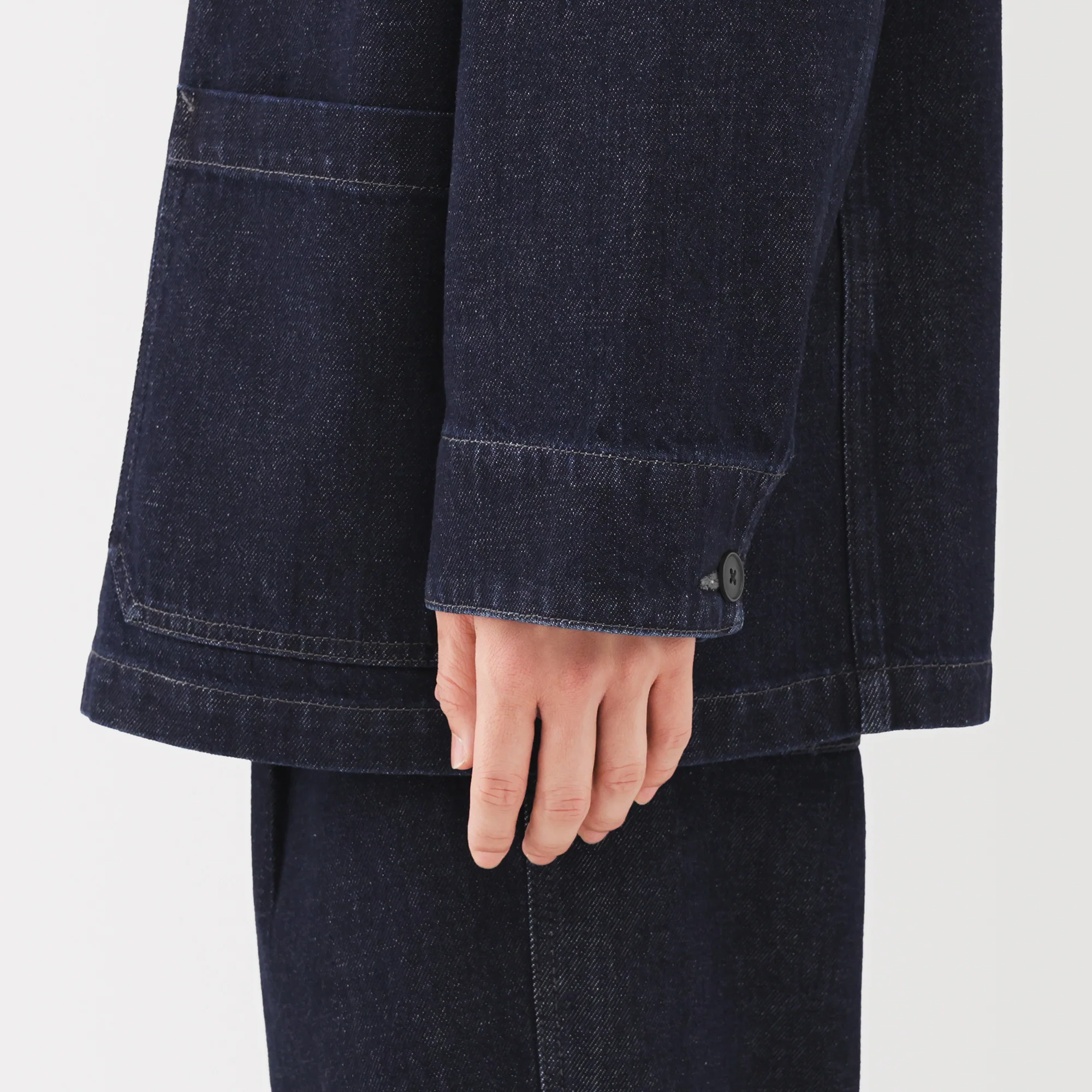 Kapok Blend Denim Coverall Jacket - Image 8