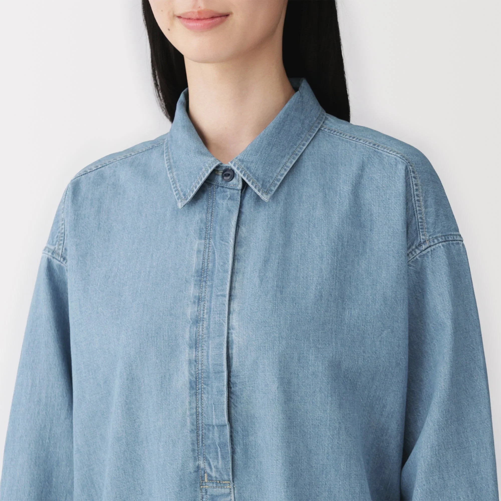 Kapok Blend Denim Dress - Image 13