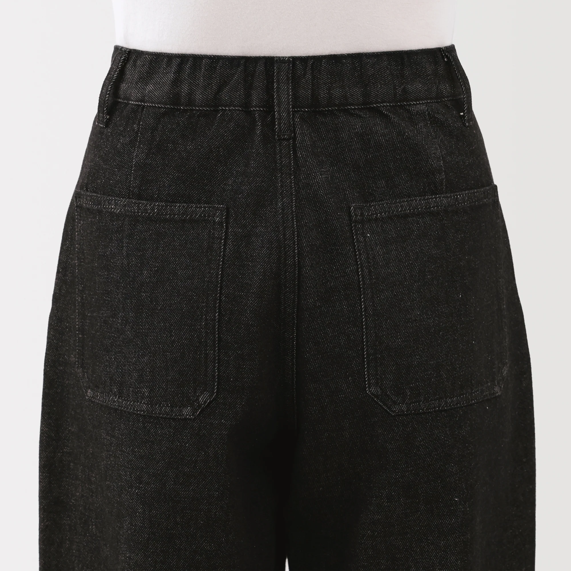 Kapok Blend Denim Wide Tapered Pants - Image 8