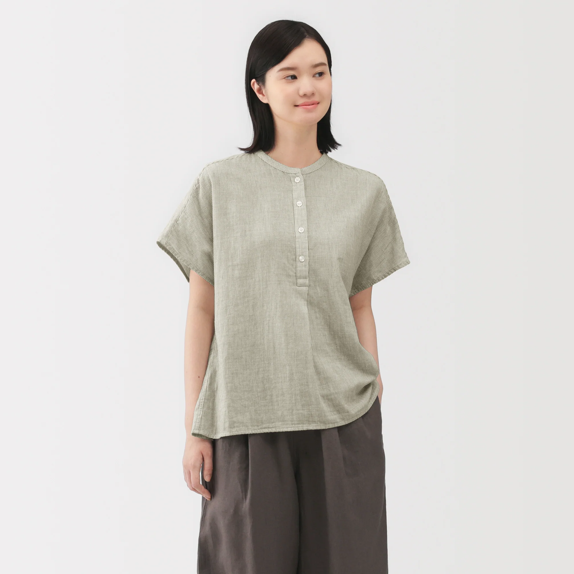 Kapok Blend Double Gauze Blouse - Image 3