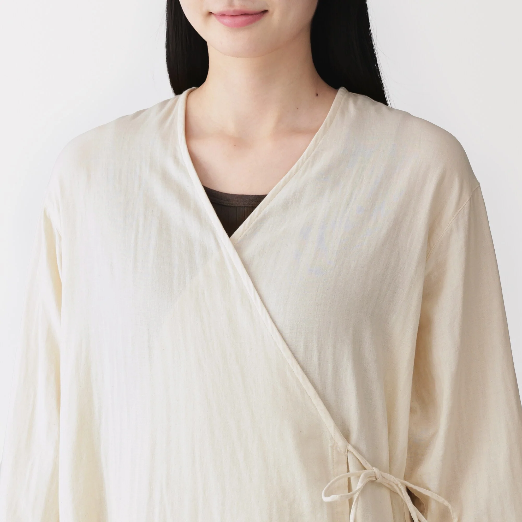 Kapok Blend Double Gauze Wrap Dress - Image 7