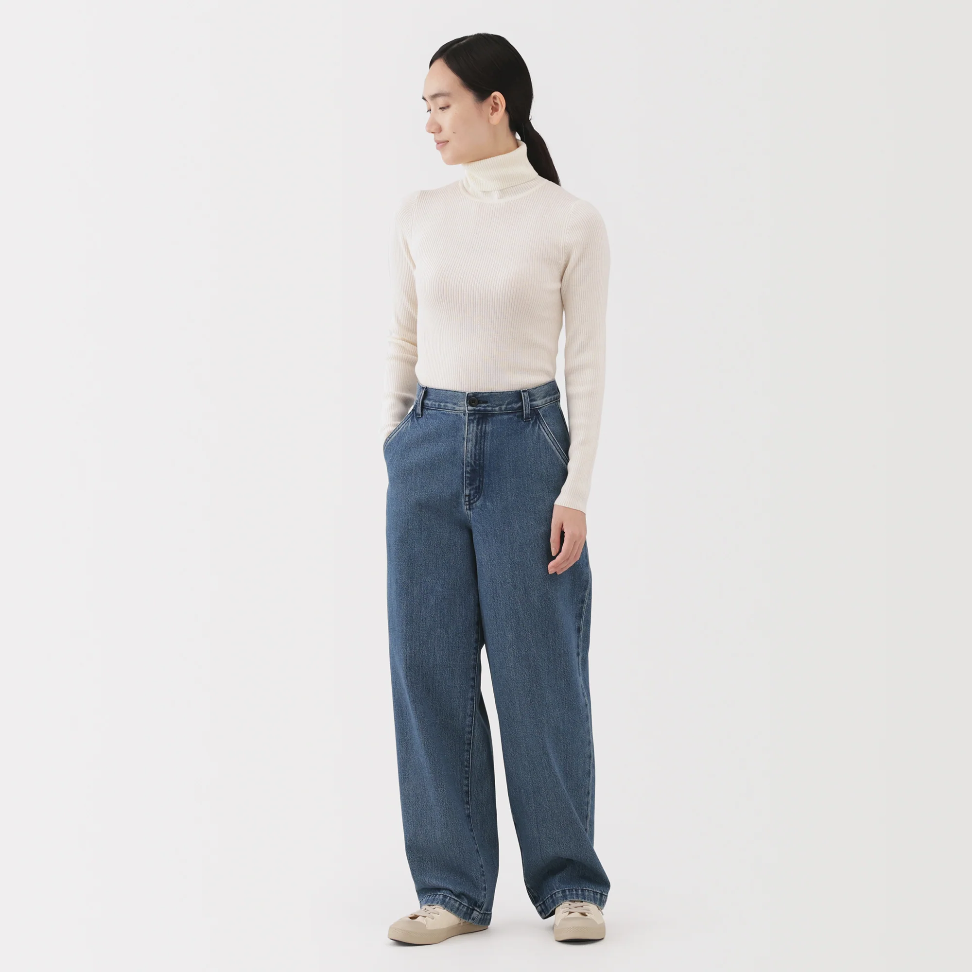 Kapok Denim Wide Tapered Pants - Image 13