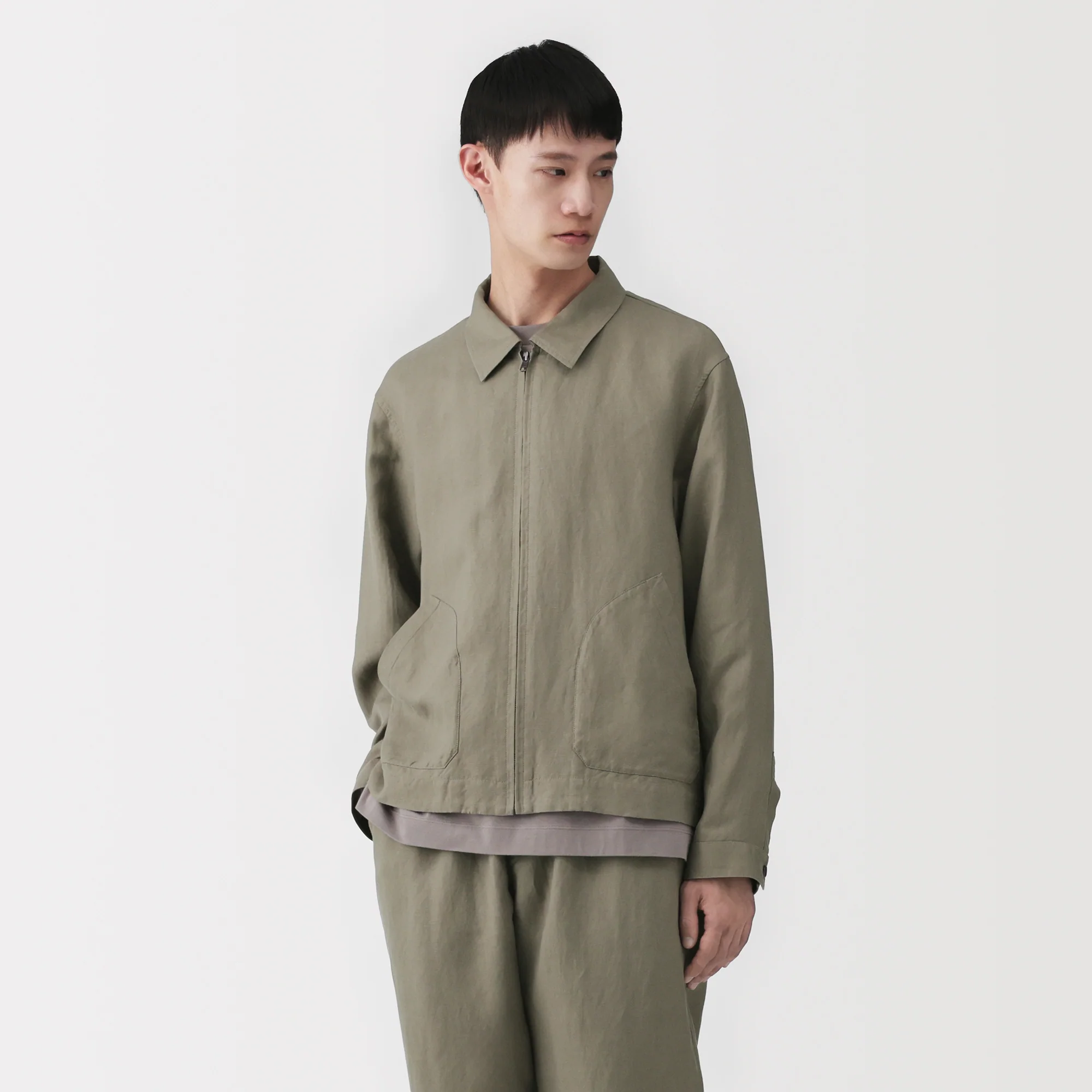 Labo Linen Lyocell Zip-Up Shirt