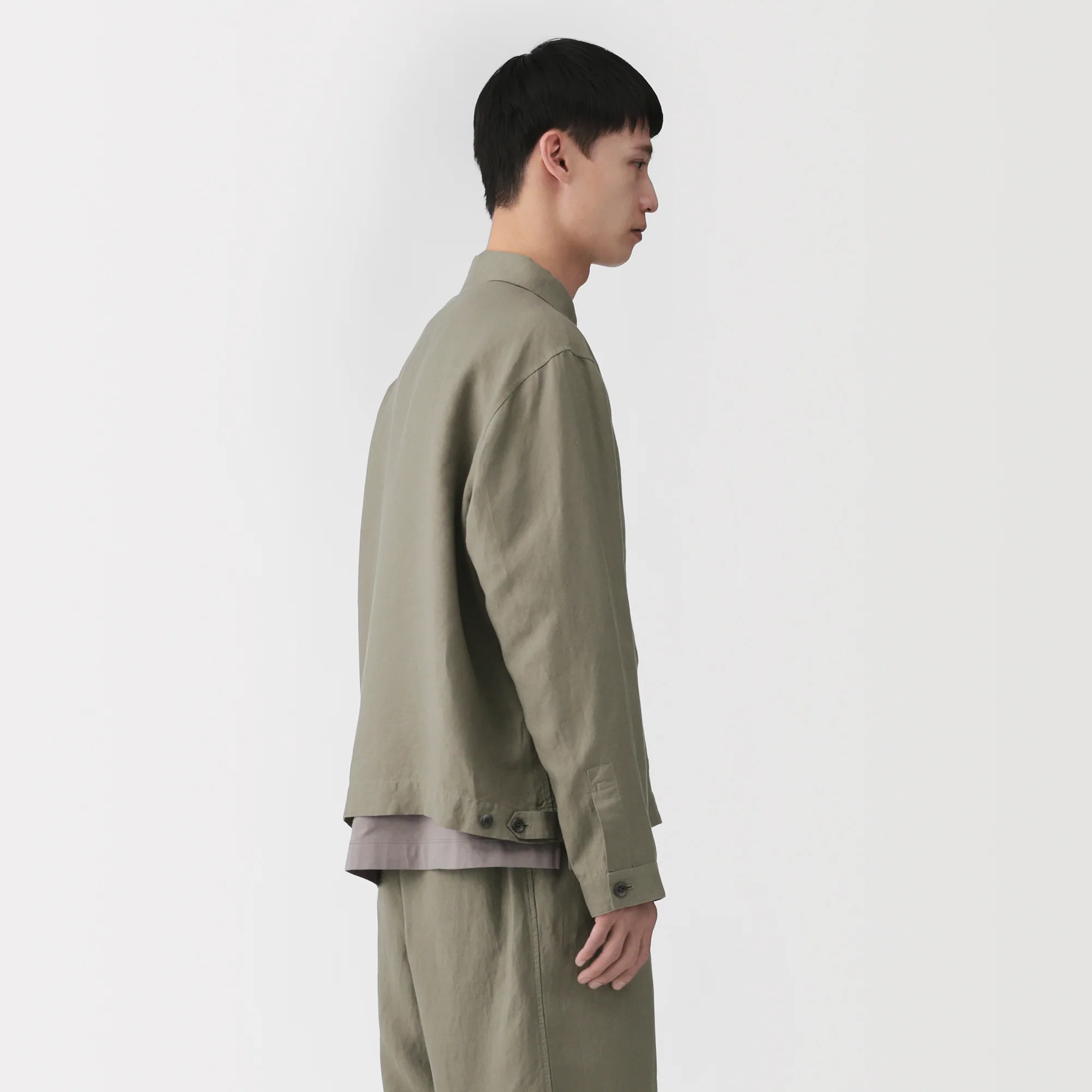 Labo Linen Lyocell Zip-Up Shirt - Image 15