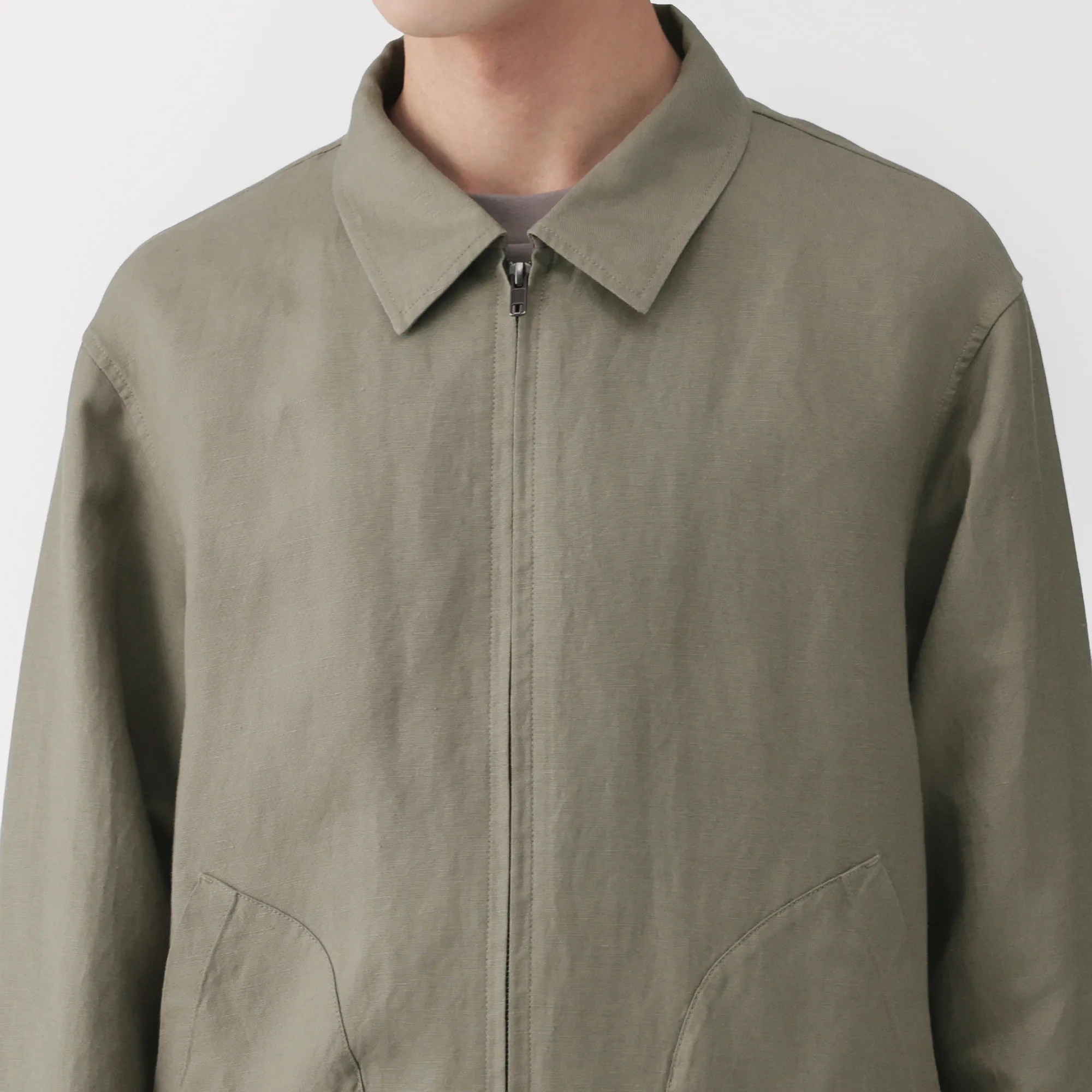 Labo Linen Lyocell Zip-Up Shirt - Image 7