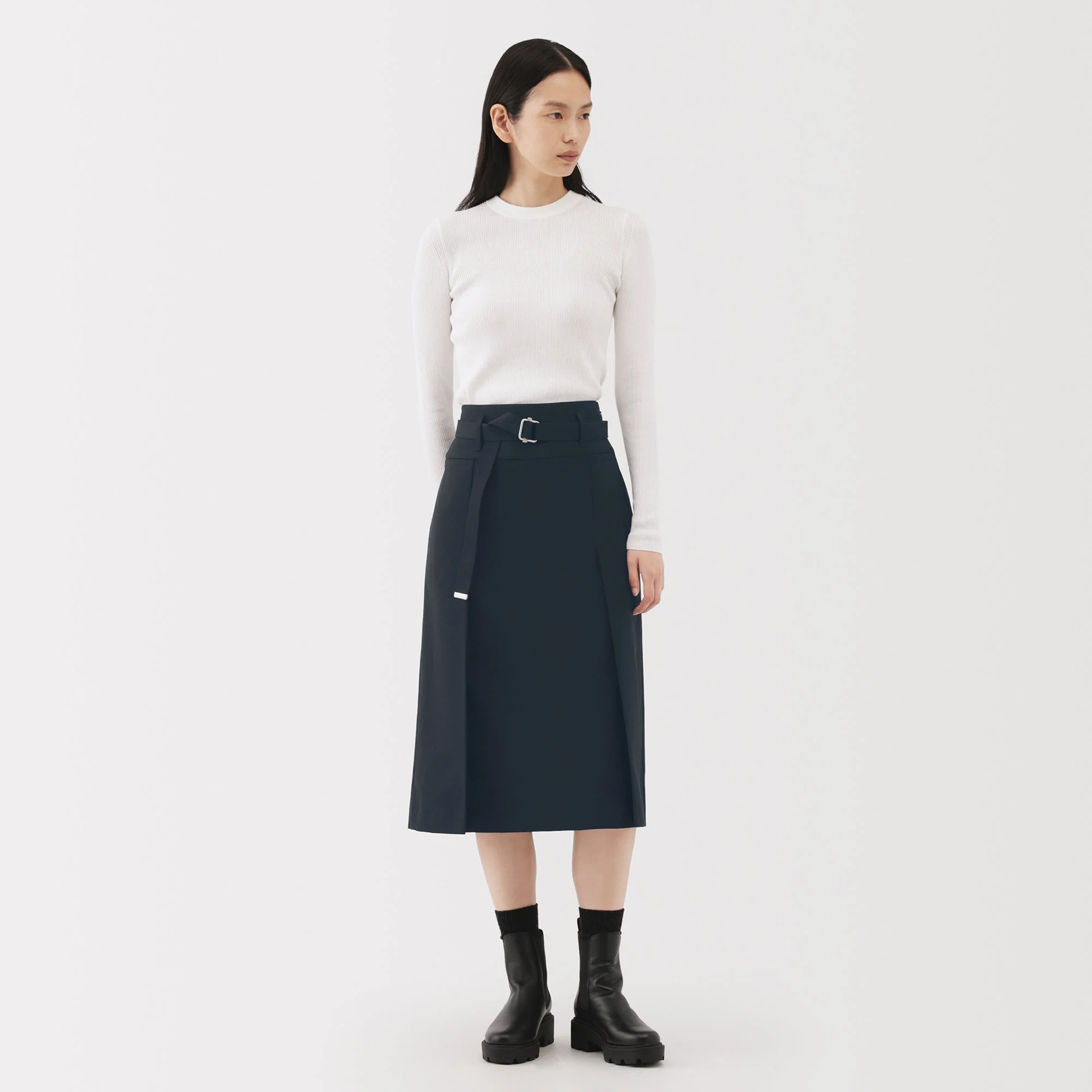 Labo Polyester Twill Tuck Skirt - Image 13