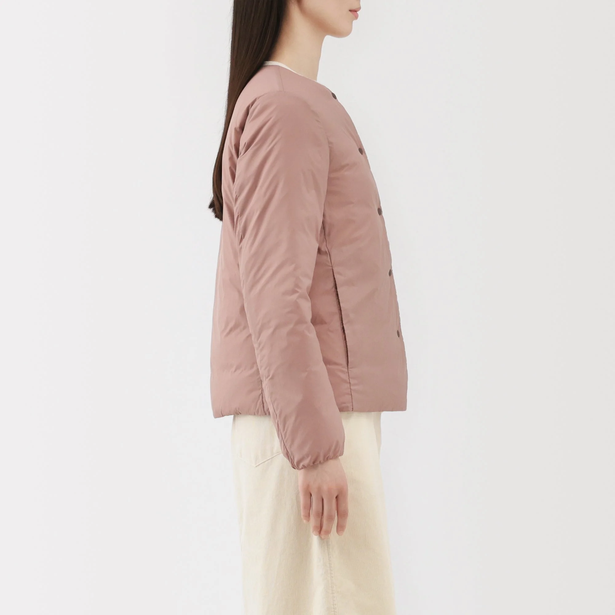 Lightweight Down Collarless Jacket - Image 4