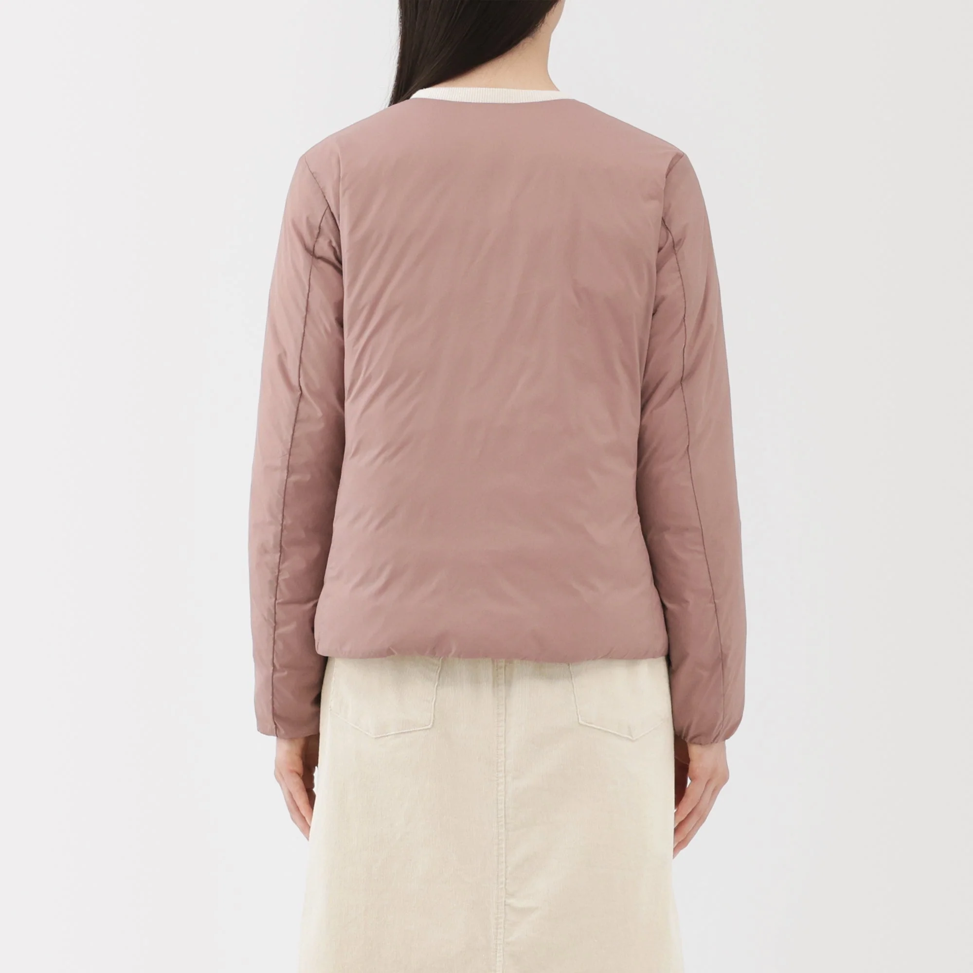 Lightweight Down Collarless Jacket - Image 5