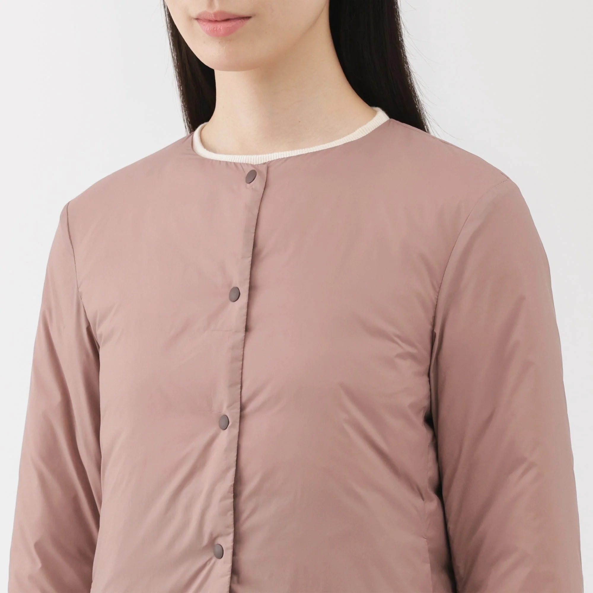 Lightweight Down Collarless Jacket - Image 6