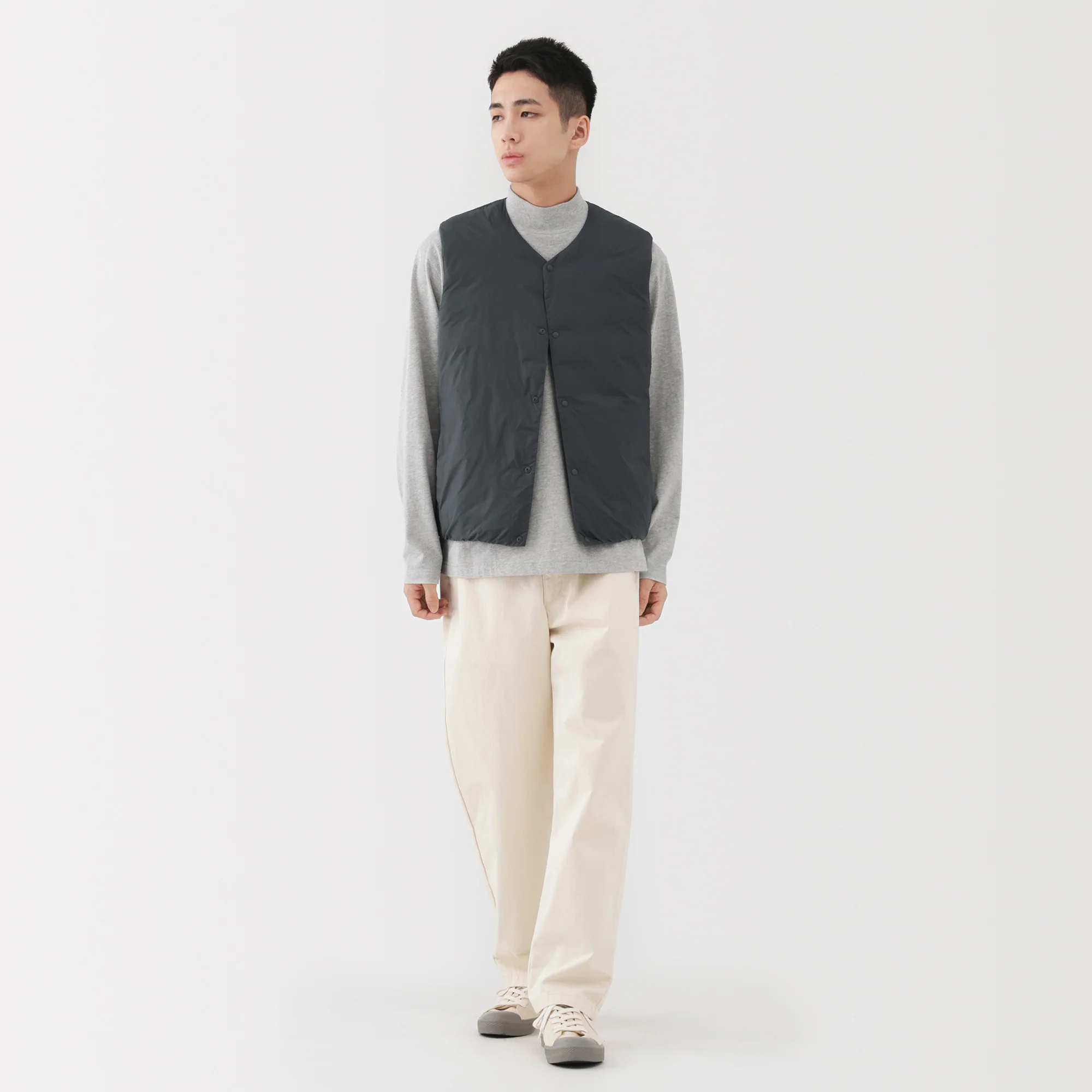 Lightweight Down Collarless Vest - Image 26