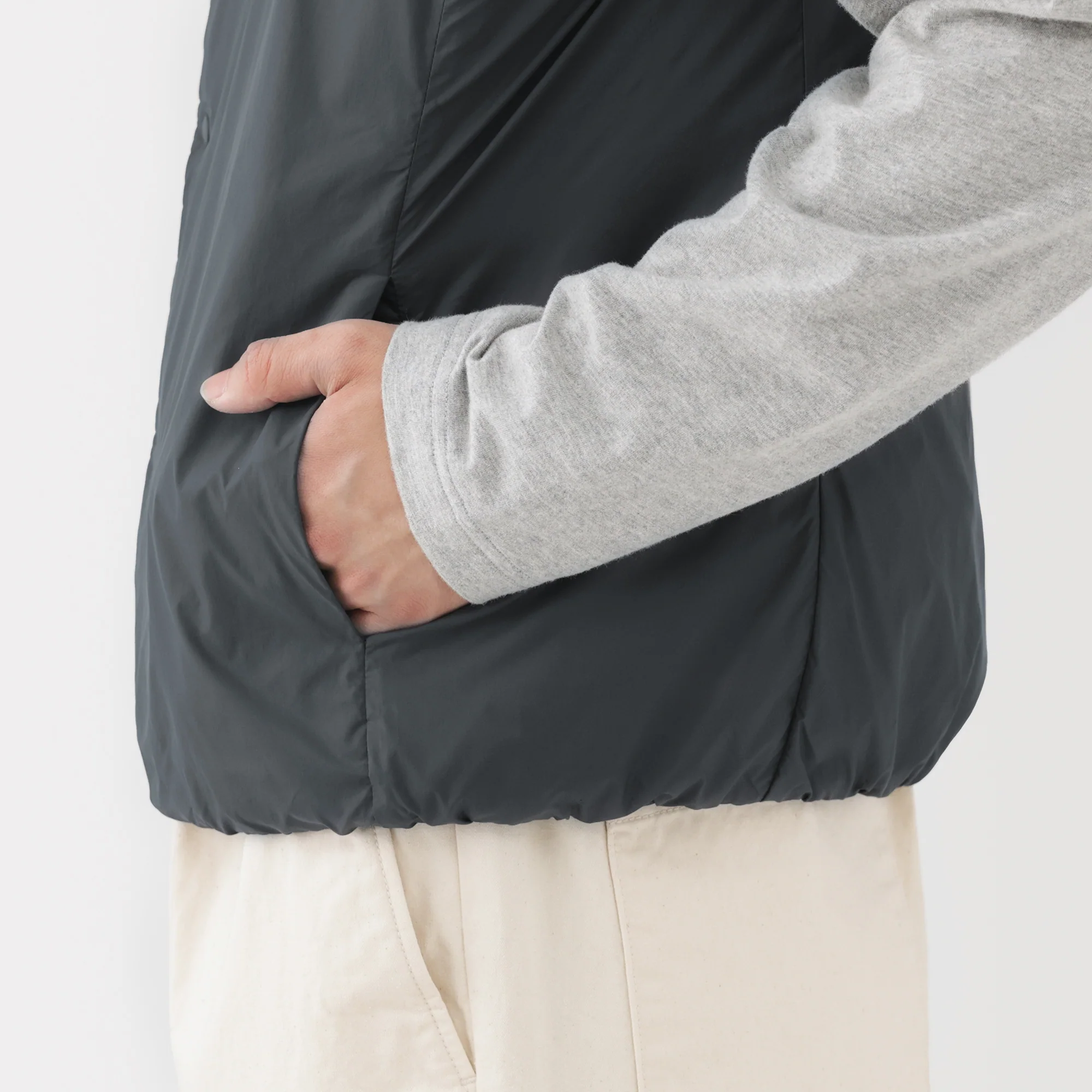 Lightweight Down Collarless Vest - Image 30