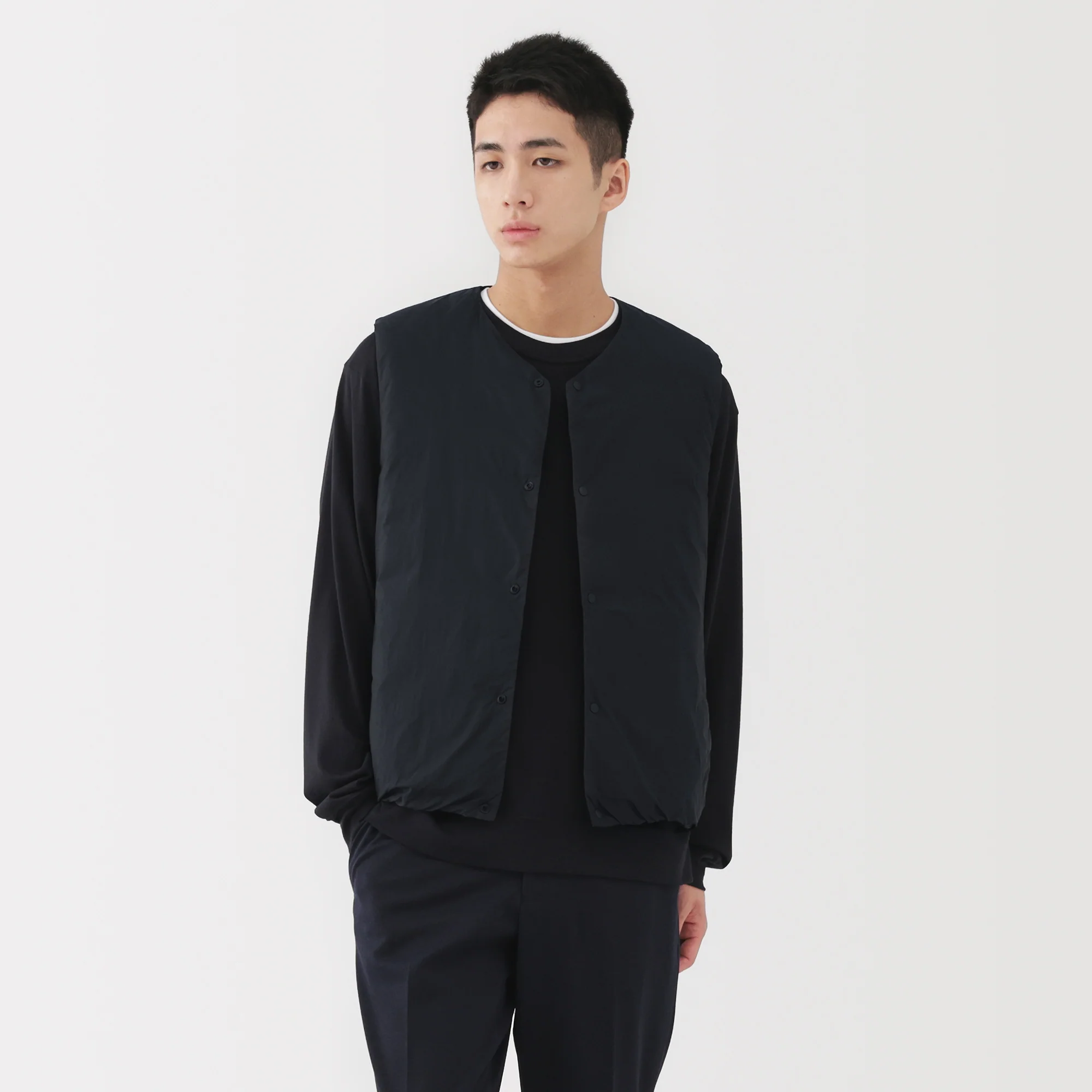 Lightweight Down Collarless Vest - Image 37