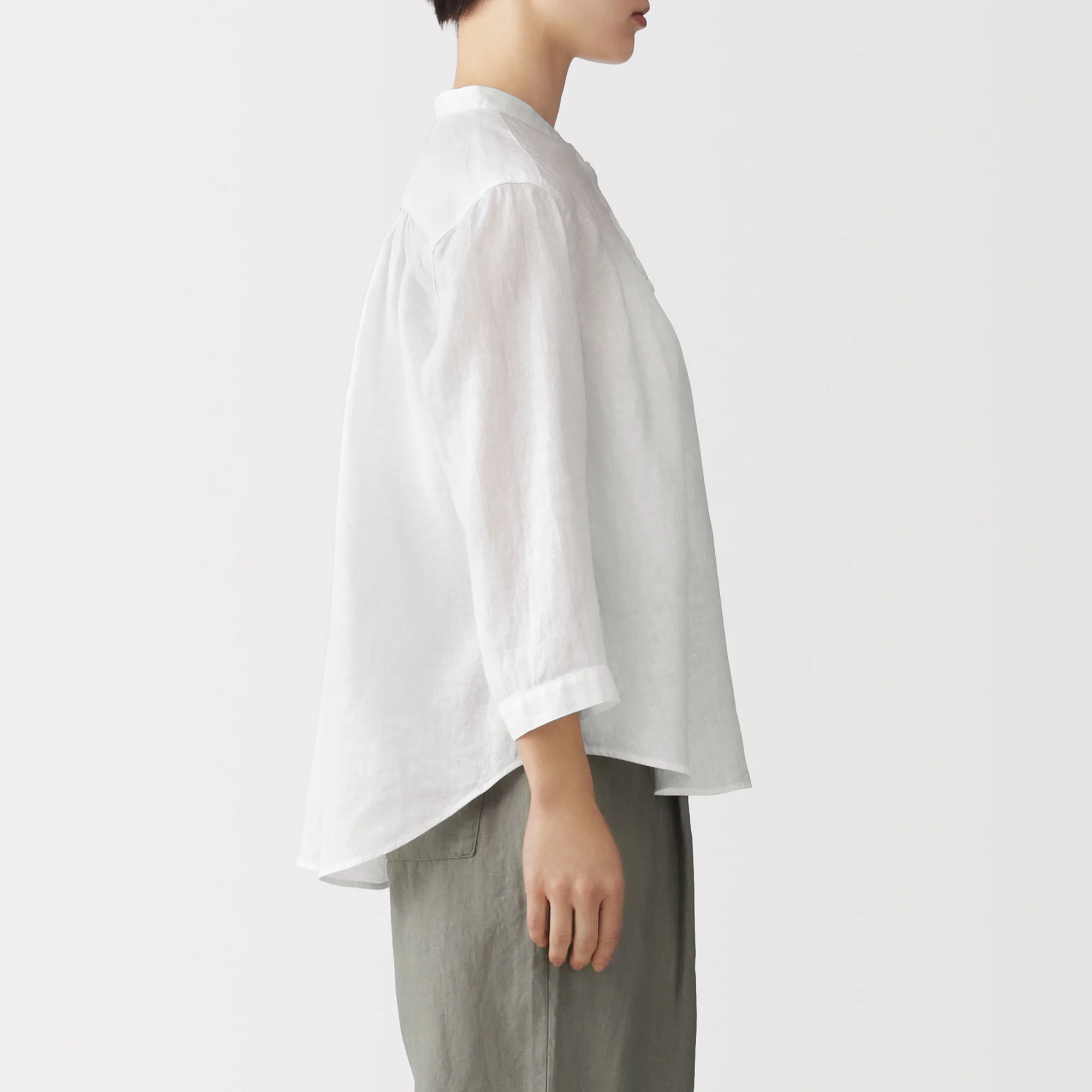 Linen 3/4 Sleeve Blouse - Image 14