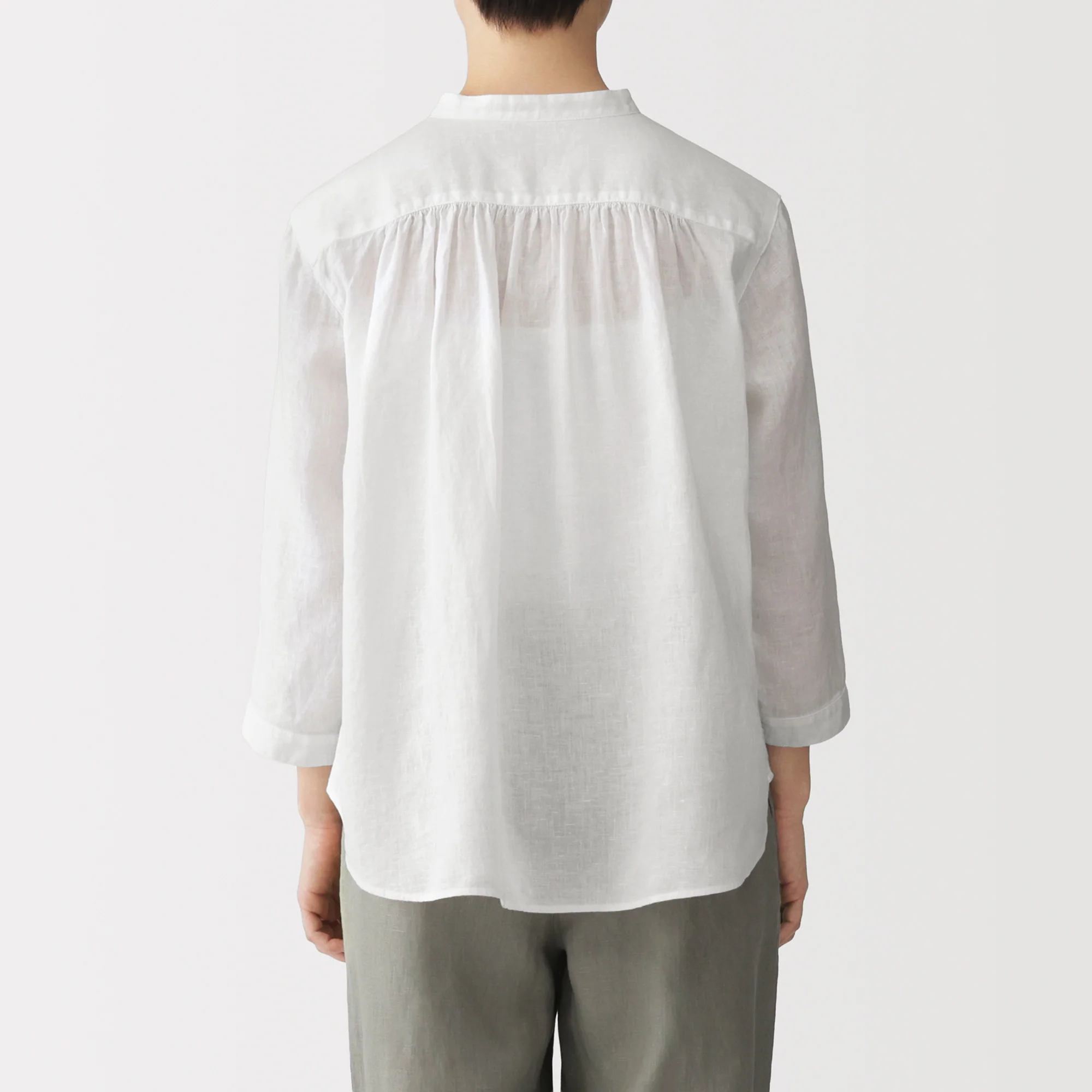 Linen 3/4 Sleeve Blouse - Image 6