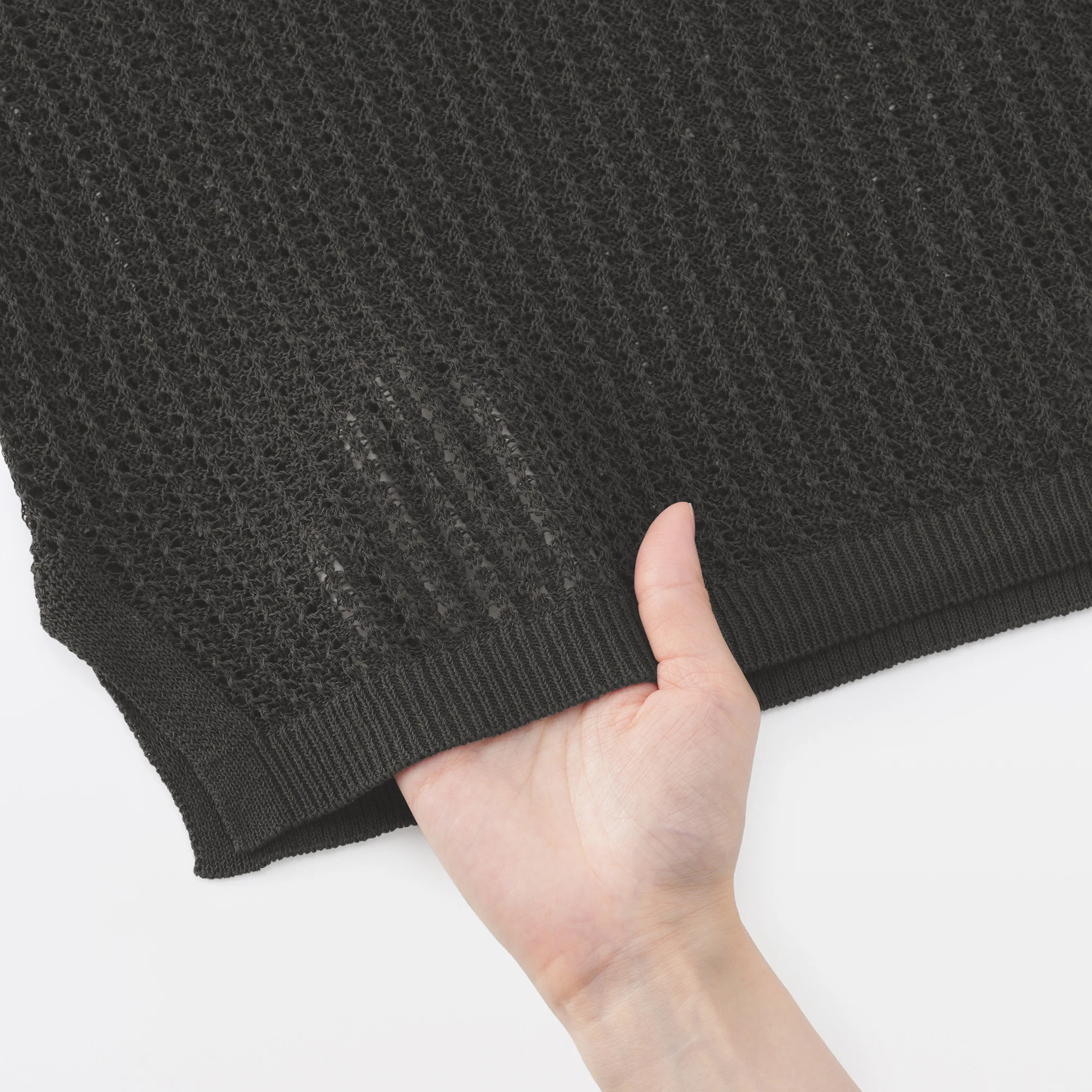 Linen Blend Mesh Wide Sweater - Image 19